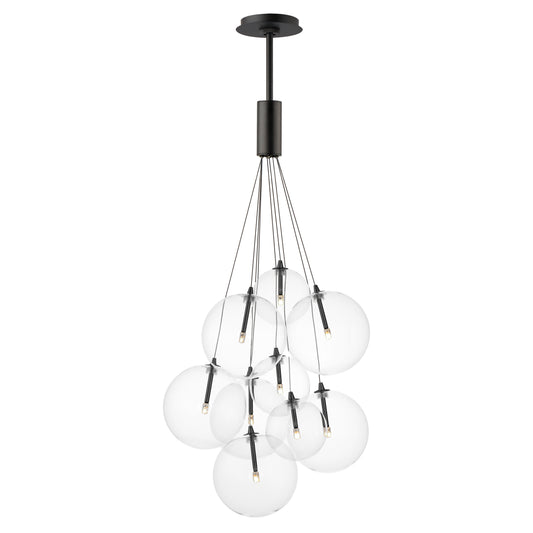 Burst 9-Light LED Pendant Clear Black by ET2