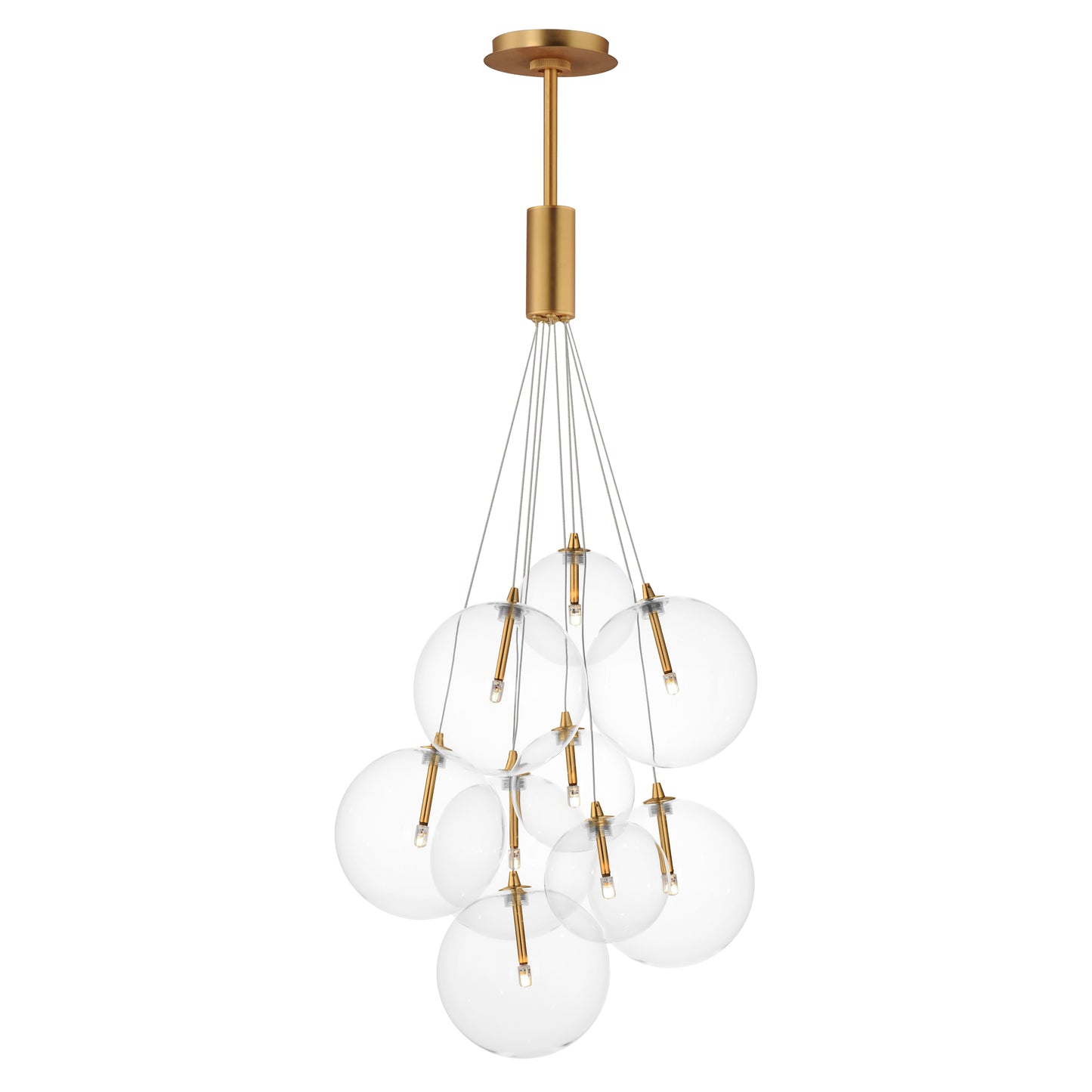 Burst 9-Light LED Pendant Clear Gold by ET2