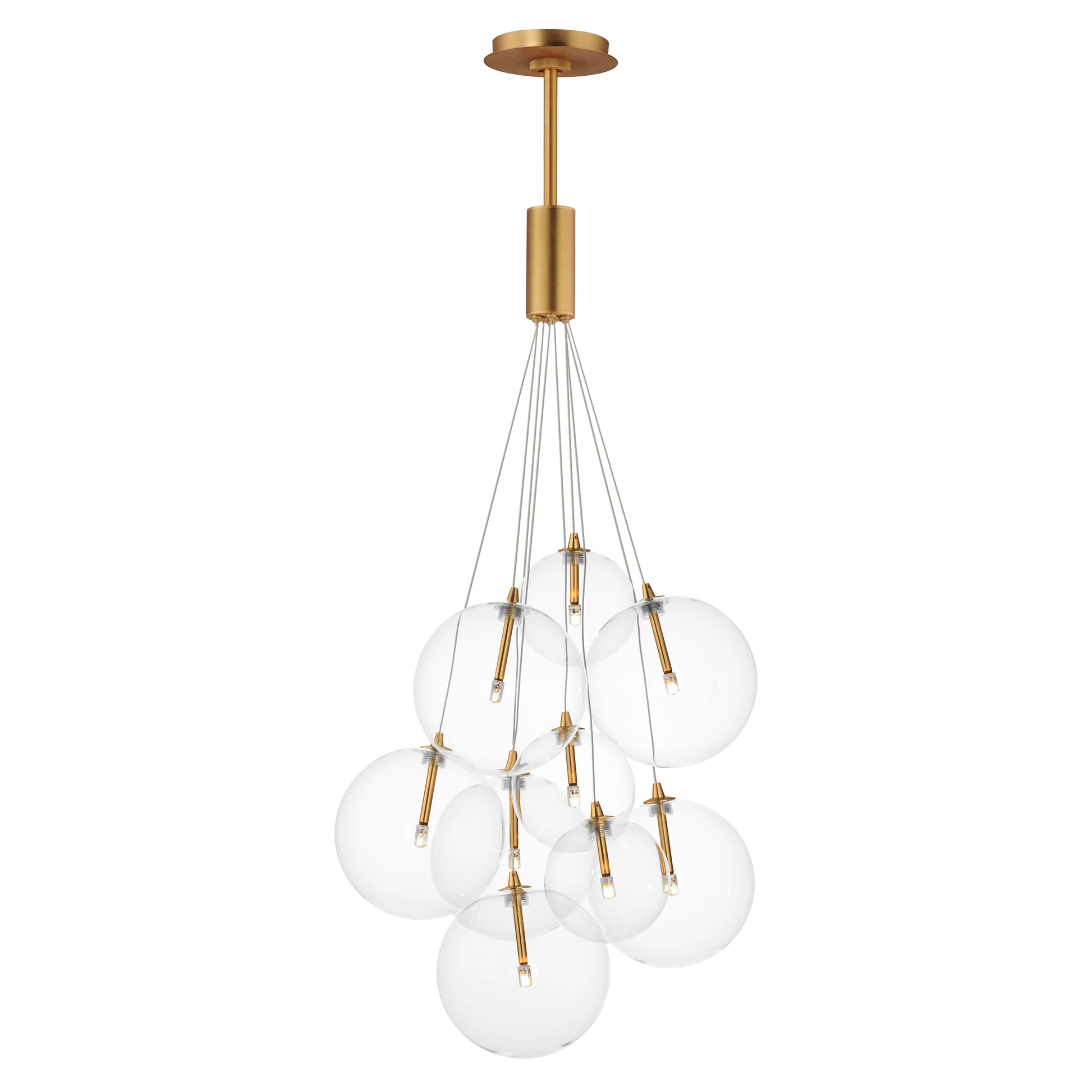 Burst 9-Light LED Pendant Clear Gold by ET2