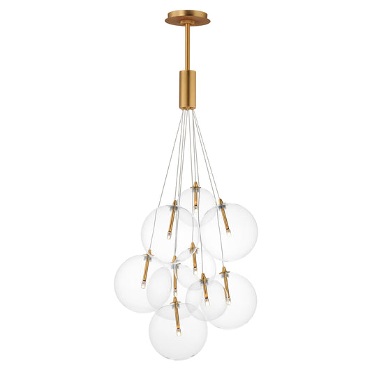 Burst 9-Light LED Pendant Clear Gold by ET2