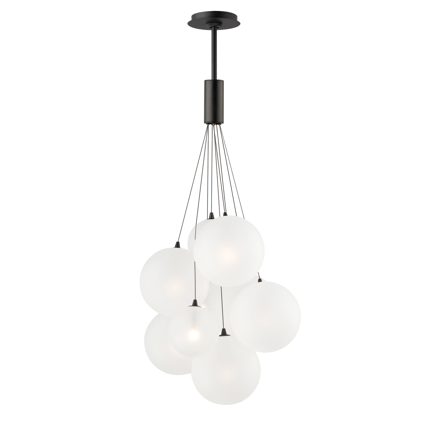 Burst 9-Light LED Pendant Frost Satin Nickel by ET2