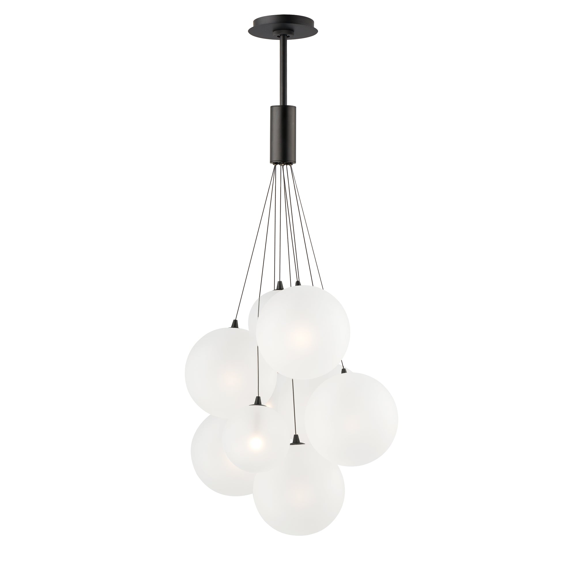 Burst 9-Light LED Pendant Frost Satin Nickel by ET2
