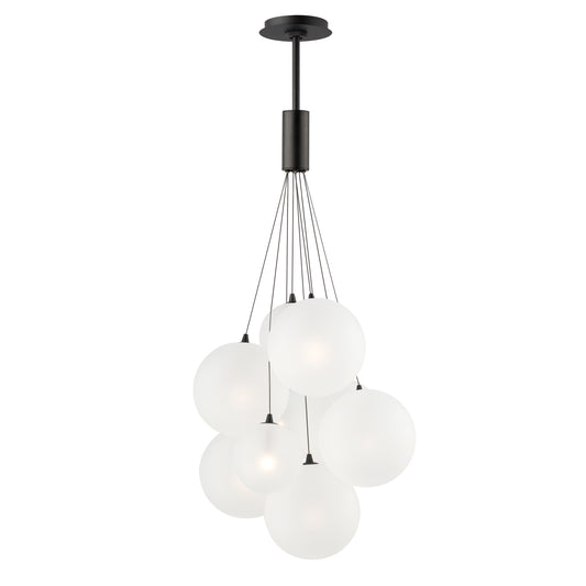 Burst 9-Light LED Pendant Frost Satin Nickel by ET2