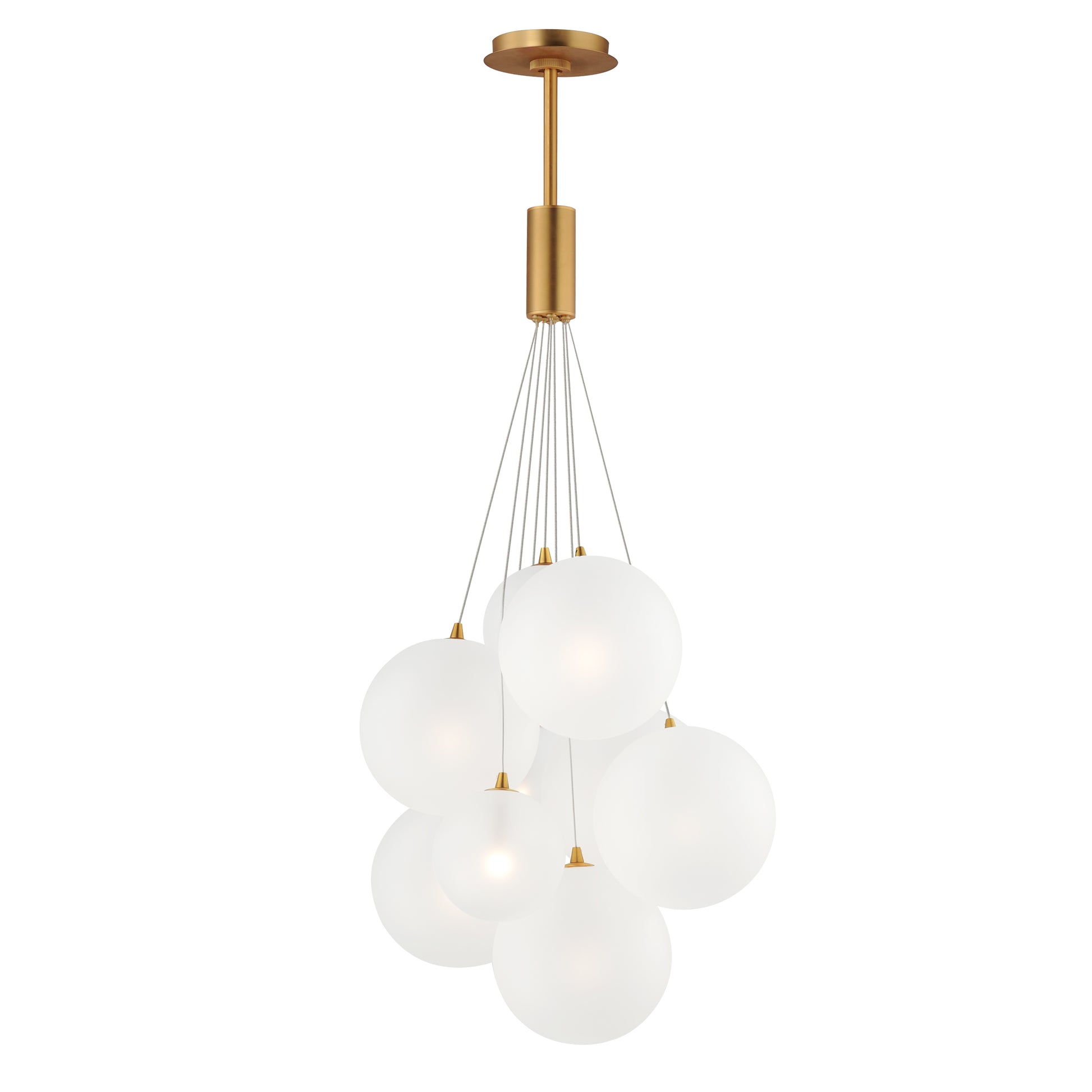 Burst 9-Light LED Pendant Frost Satin Nickel by ET2