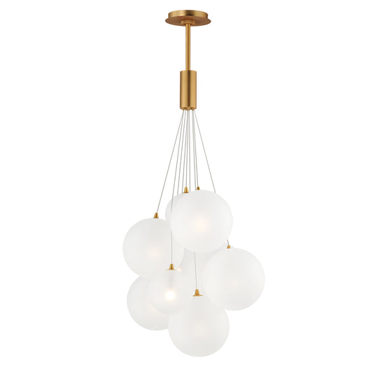 Burst 9-Light LED Pendant Frost Satin Nickel by ET2
