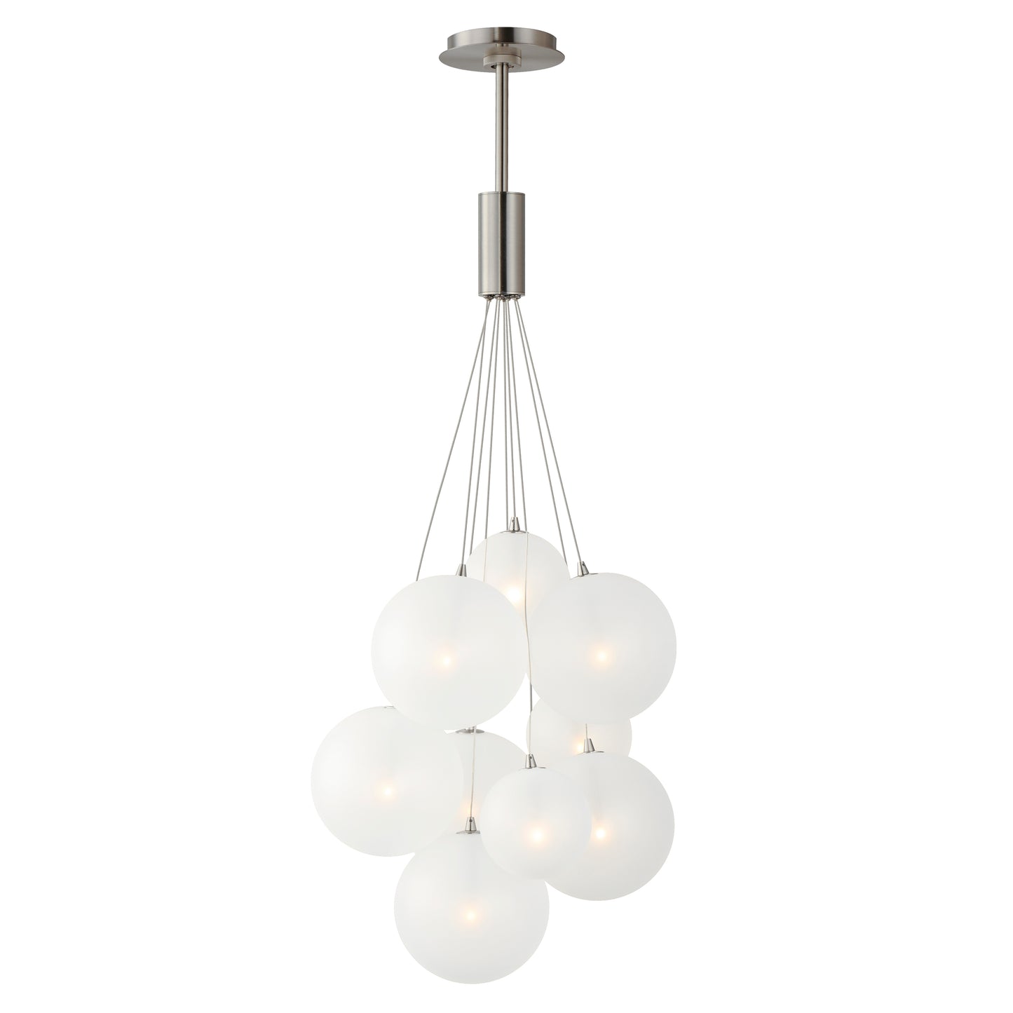 Burst 9-Light LED Pendant Frost Satin Nickel by ET2