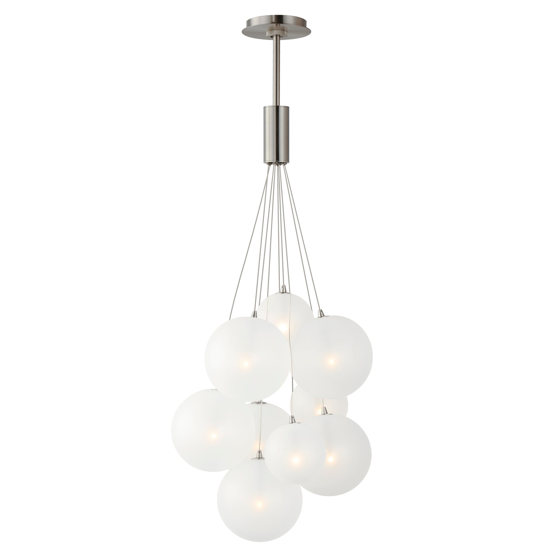 Burst 9-Light LED Pendant Frost Satin Nickel by ET2