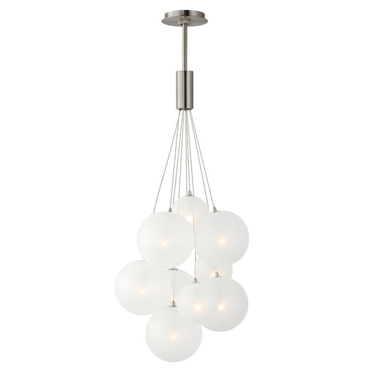 Burst 9-Light LED Pendant Frost Satin Nickel by ET2