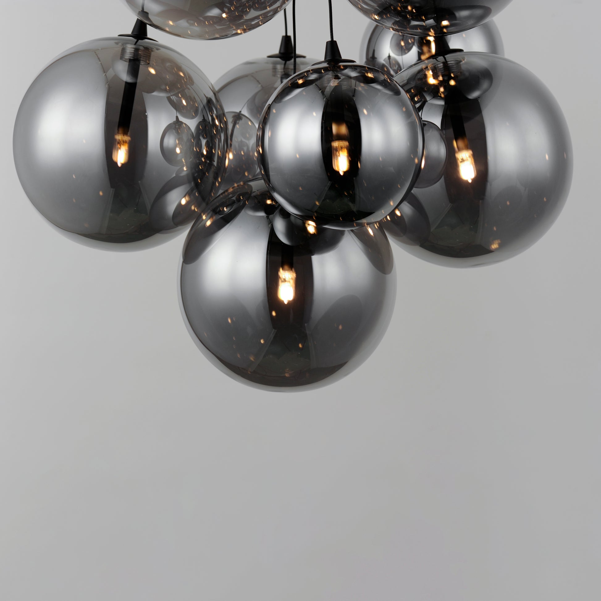 Burst 9-Light LED Pendant Smoke Black by ET2