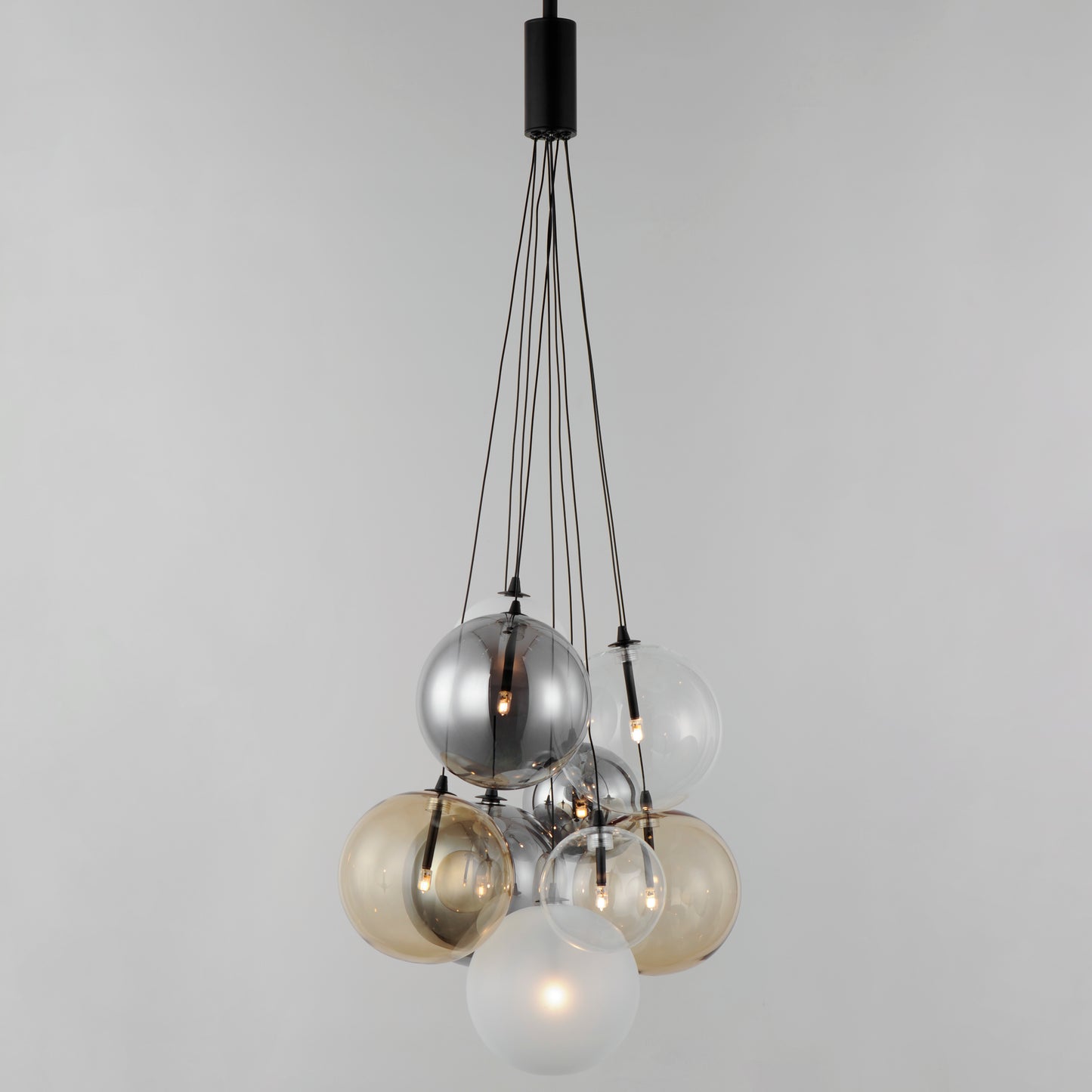 Burst 9-Light LED Pendant Mixed Black by ET2