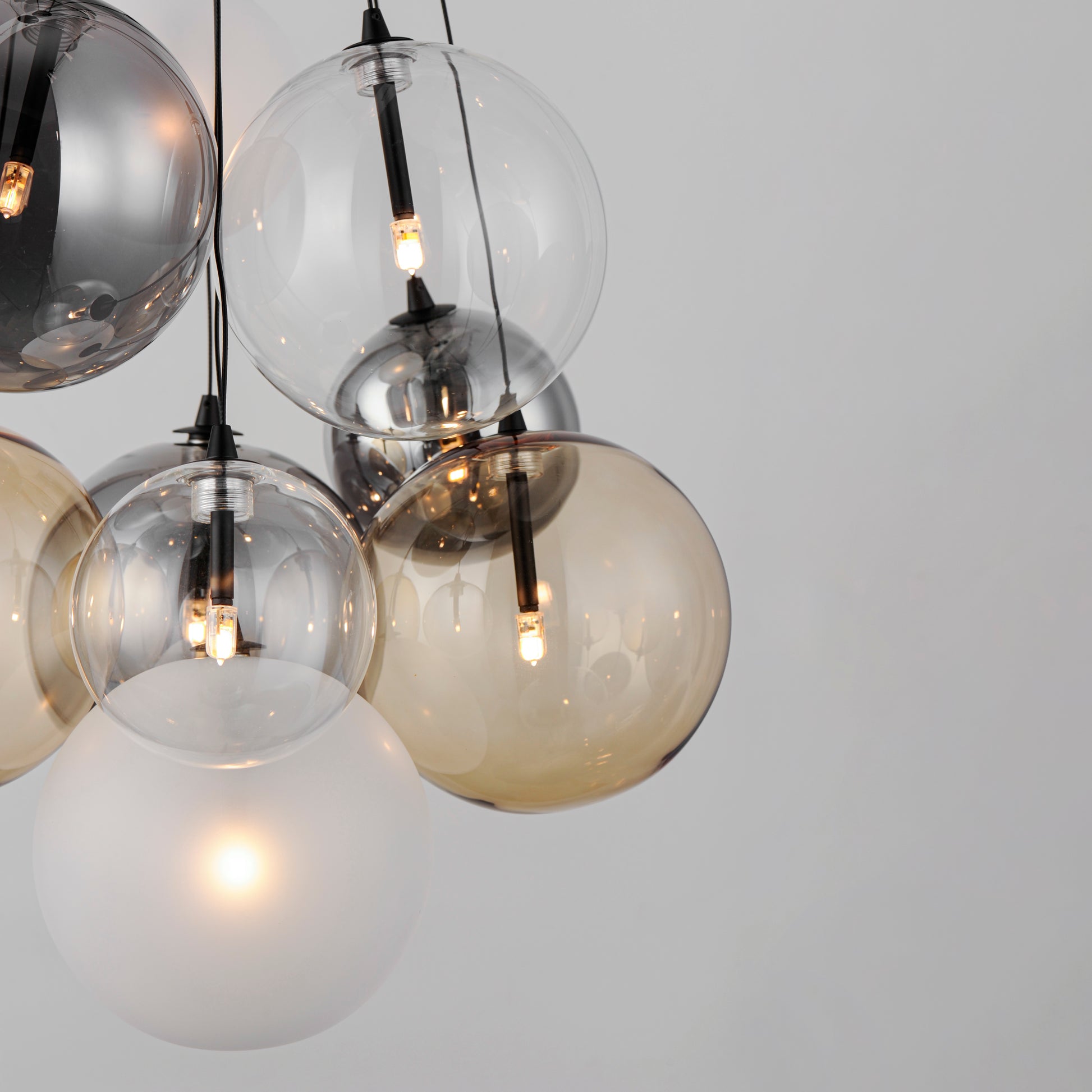 Burst 9-Light LED Pendant Mixed Black by ET2
