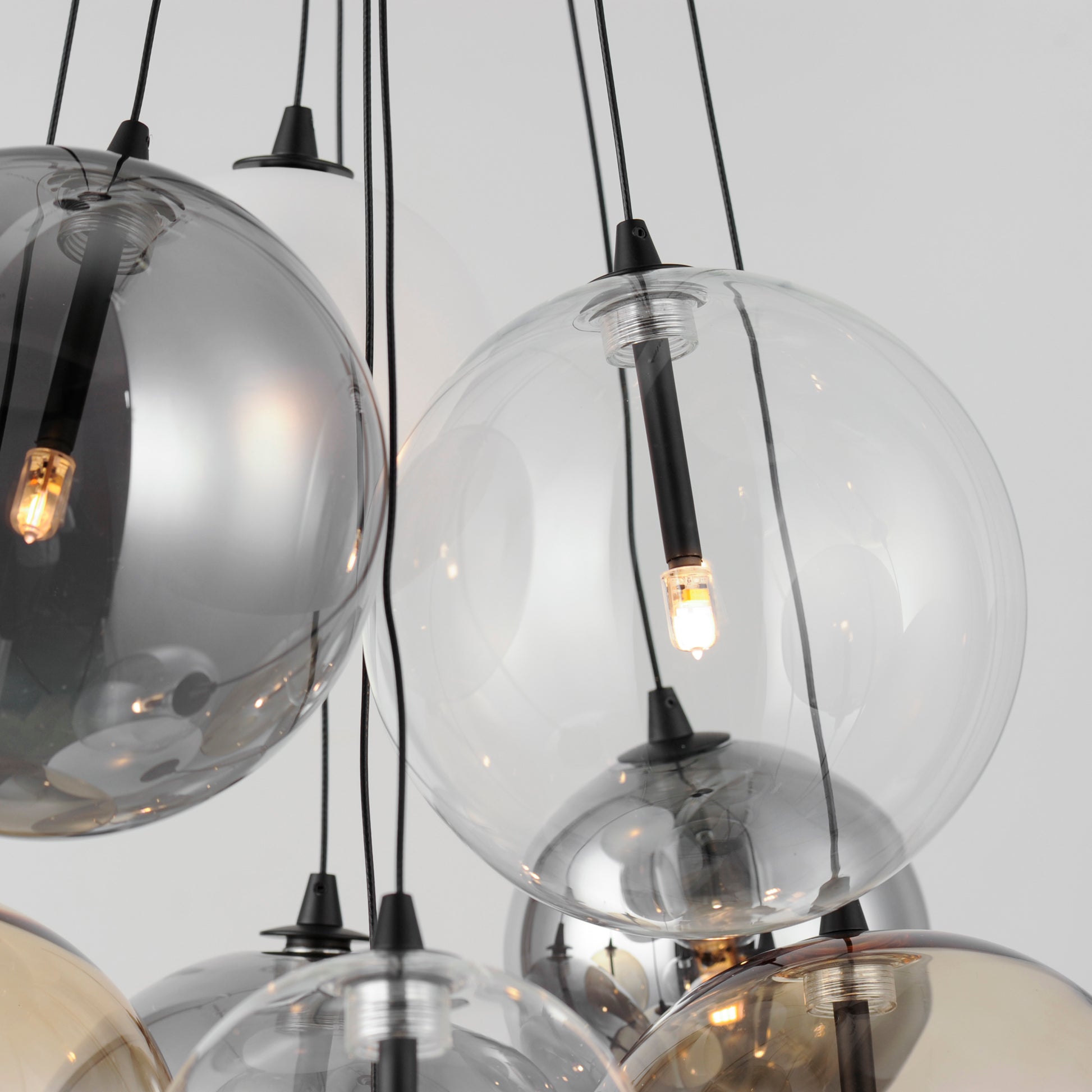 Burst 9-Light LED Pendant Mixed Black by ET2