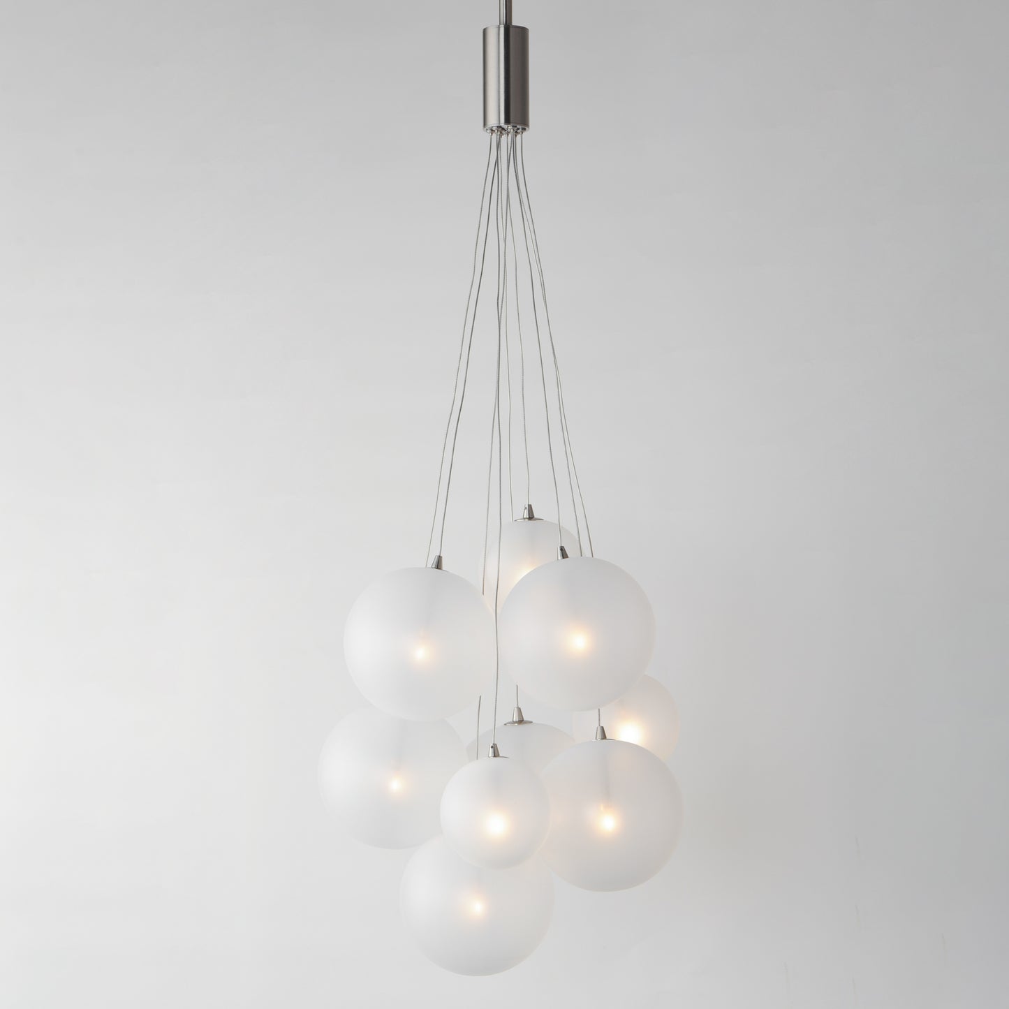 Burst 9-Light LED Pendant Frost Satin Nickel by ET2