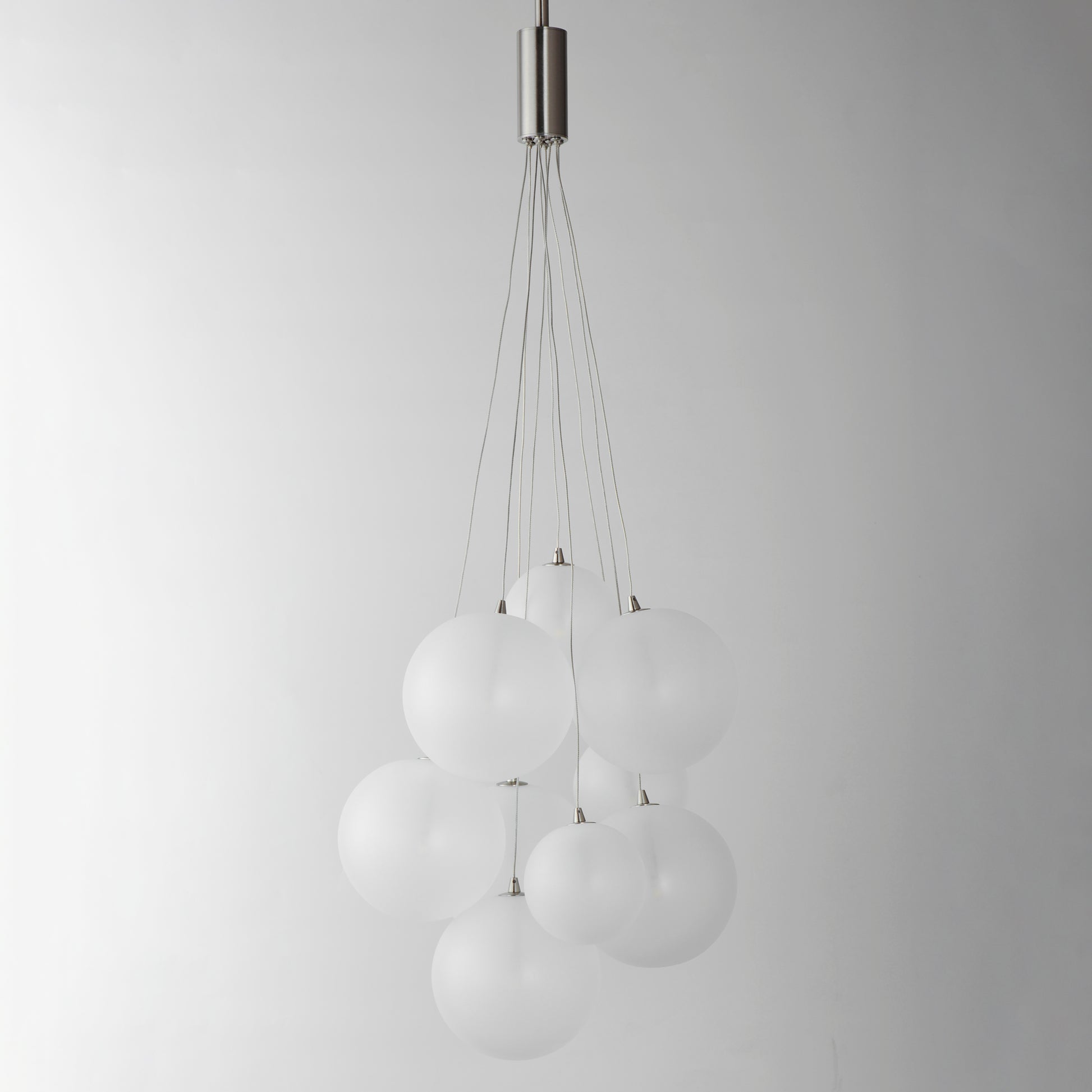 Burst 9-Light LED Pendant Frost Satin Nickel by ET2