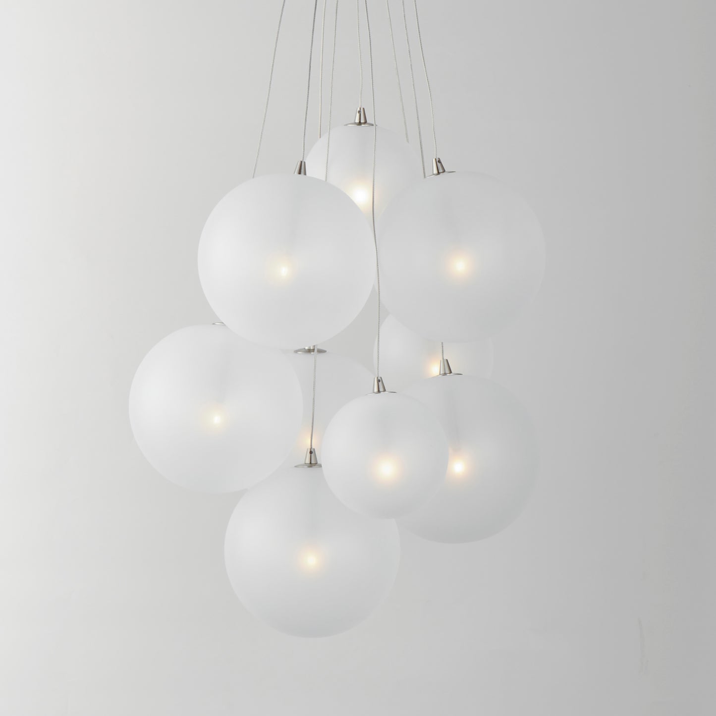 Burst 9-Light LED Pendant Frost Satin Nickel by ET2