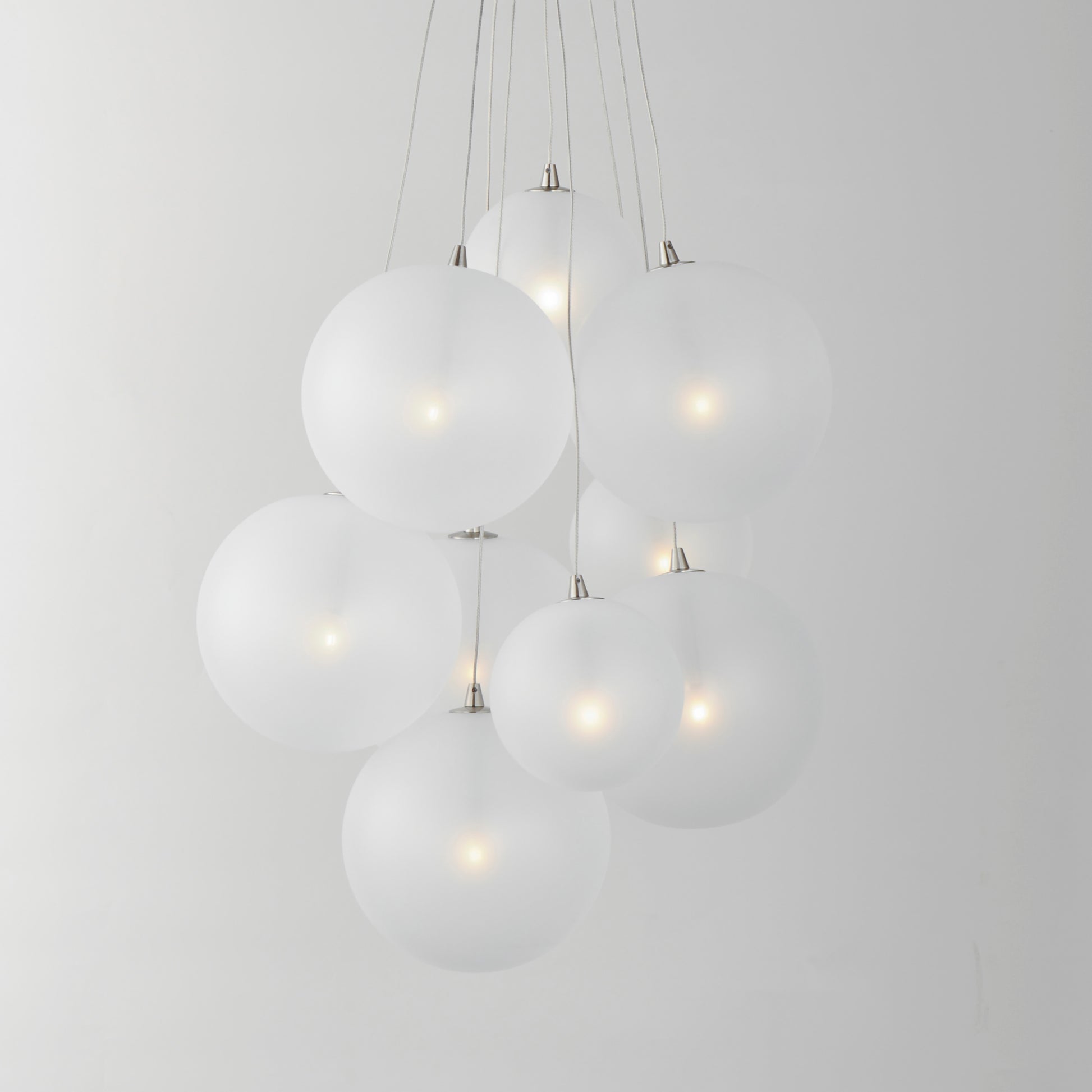 Burst 9-Light LED Pendant Frost Satin Nickel by ET2