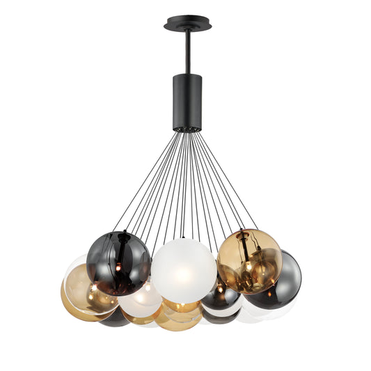 Burst 20-Light LED Pendant Mixed Black by ET2