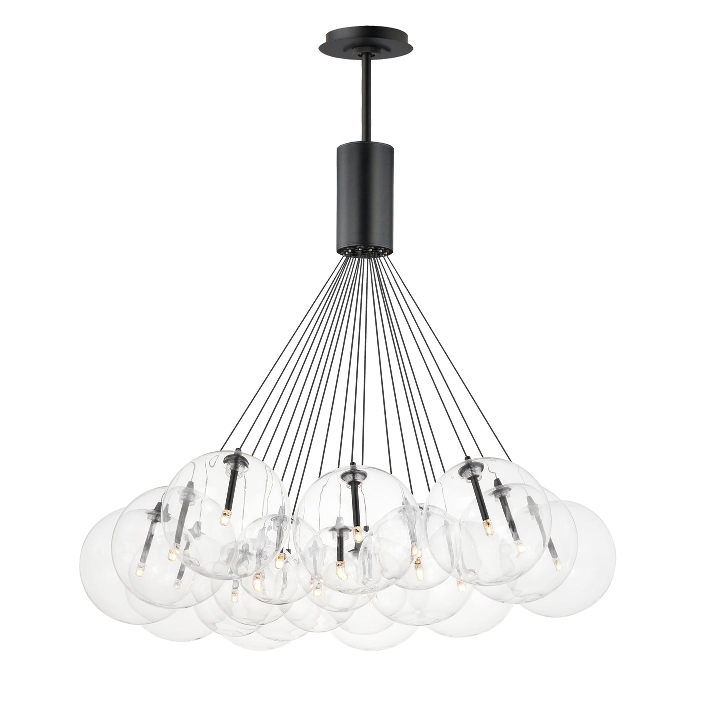 Burst 20-Light LED Pendant Clear Black by ET2