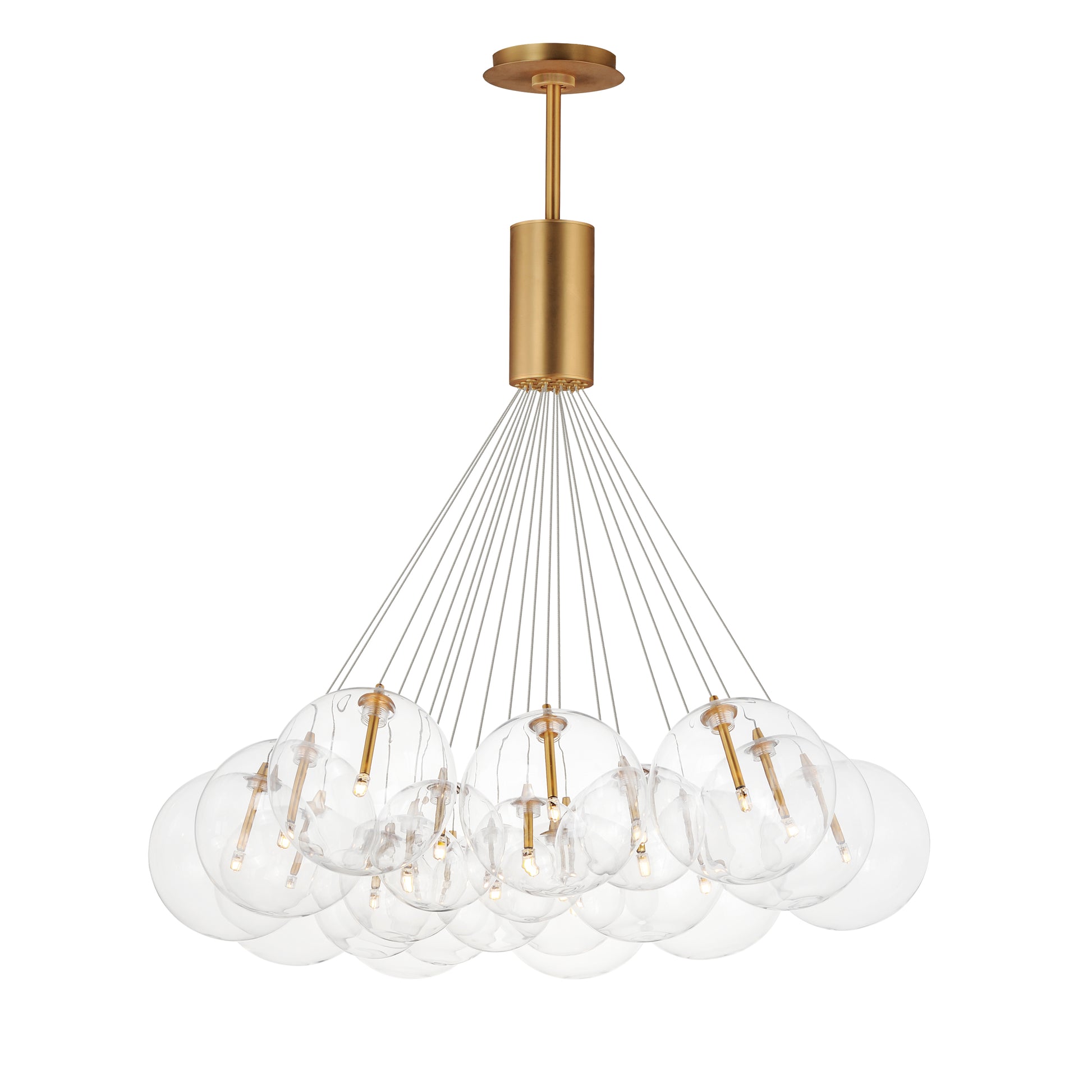 Burst 20-Light LED Pendant Clear Gold by ET2