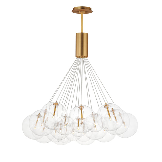 Burst 20-Light LED Pendant Clear Gold by ET2