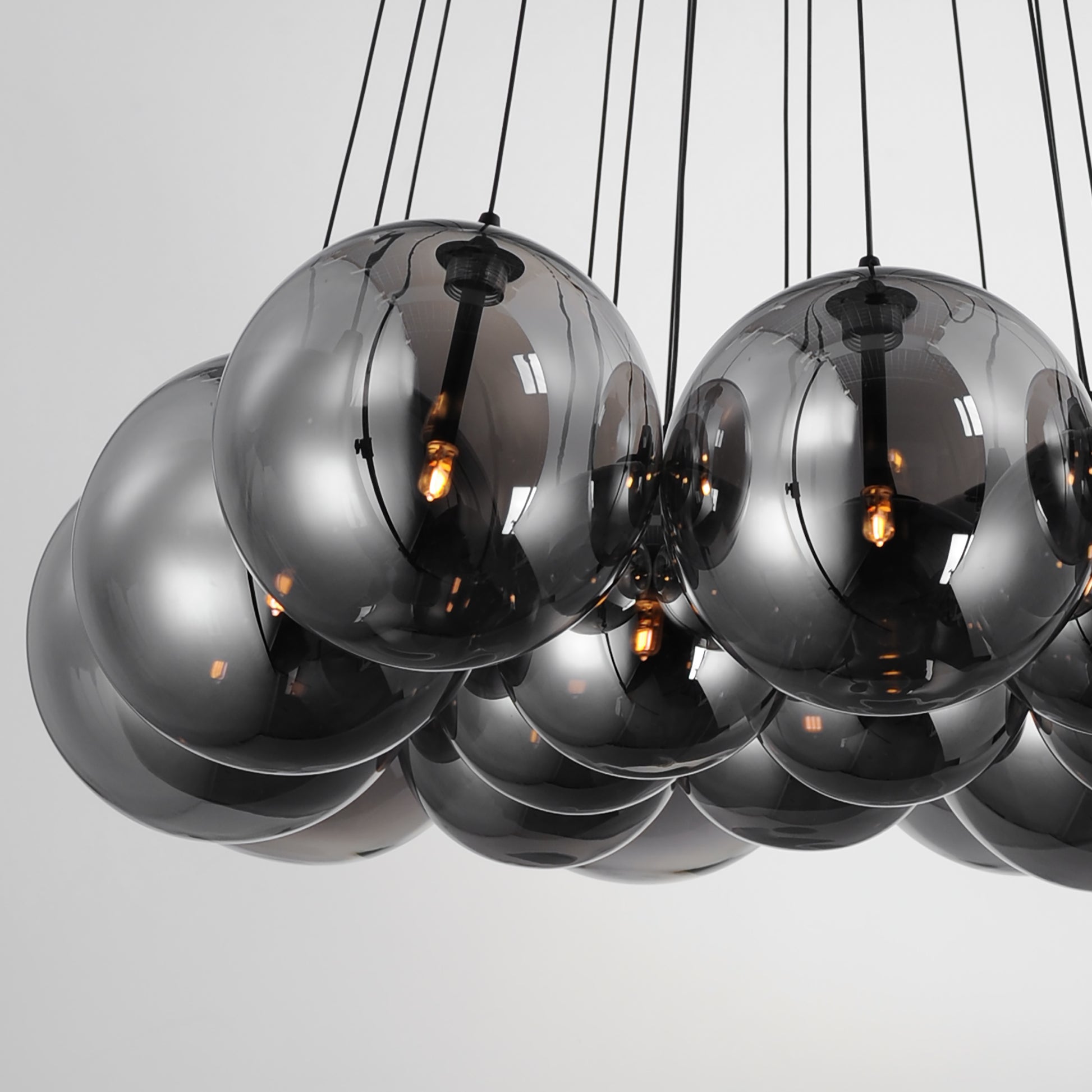 Burst 20-Light LED Pendant Smoke Black by ET2