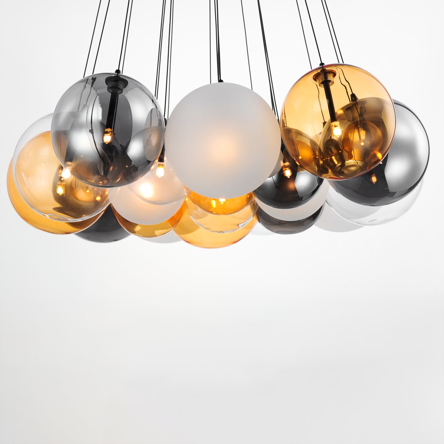 Burst 20-Light LED Pendant Mixed Black by ET2