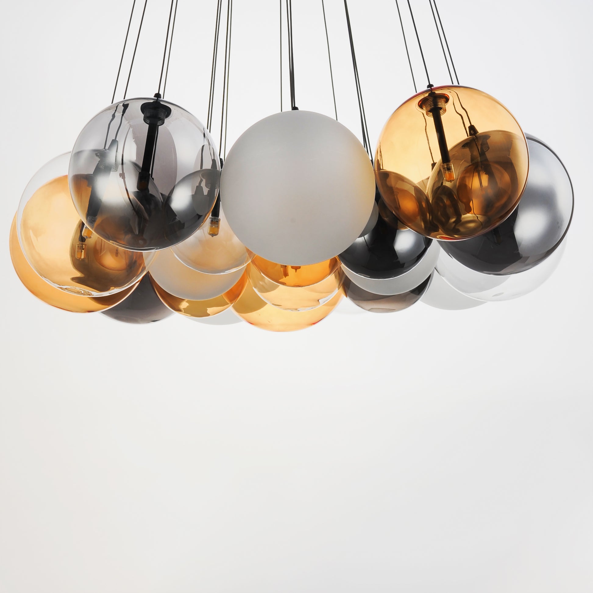 Burst 20-Light LED Pendant Mixed Black by ET2