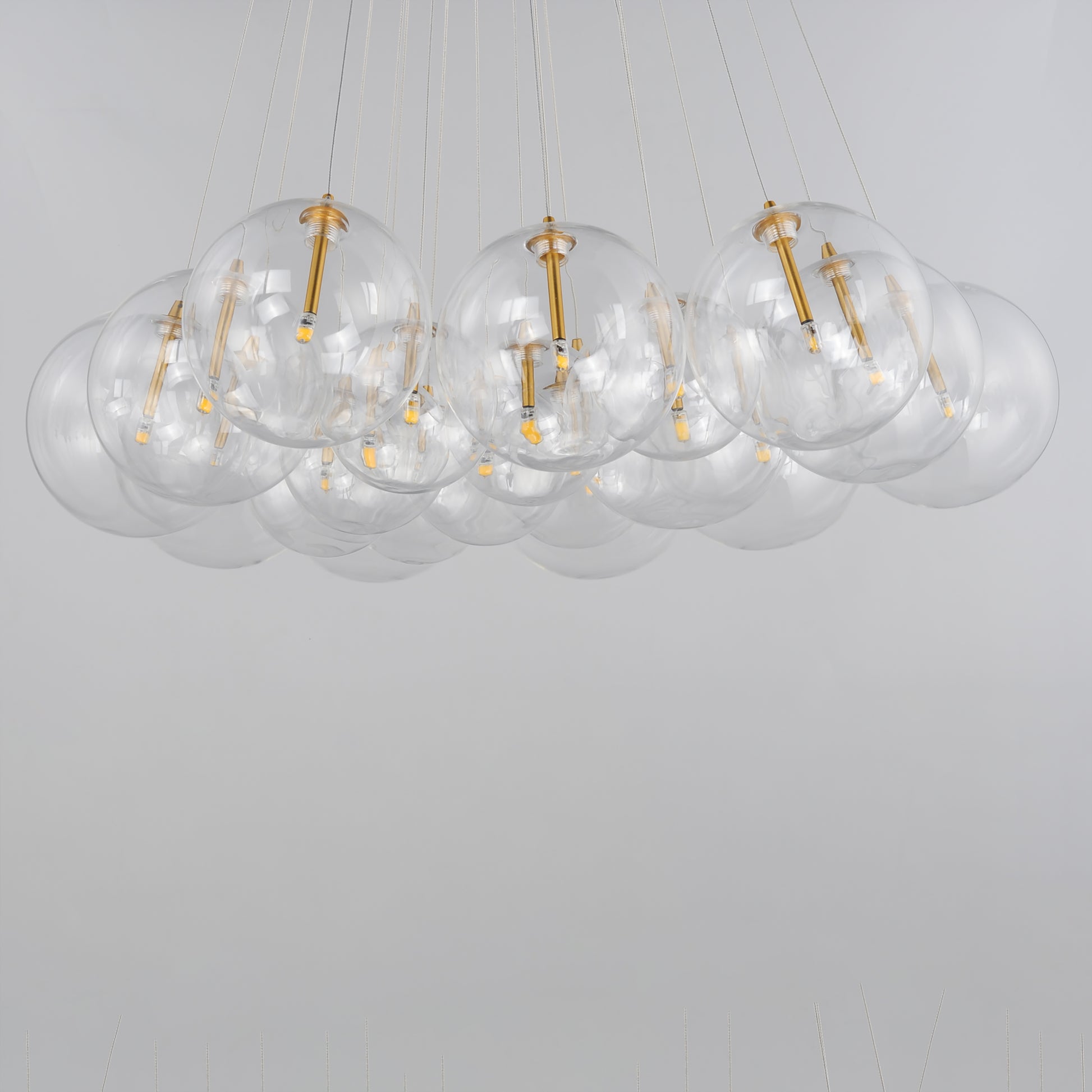 Burst 20-Light LED Pendant Clear Gold by ET2