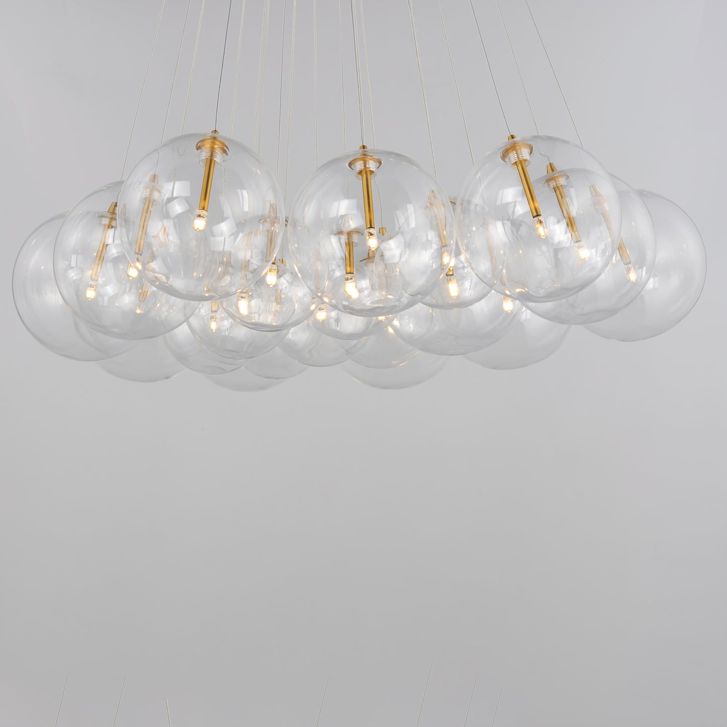 Burst 20-Light LED Pendant Clear Gold by ET2