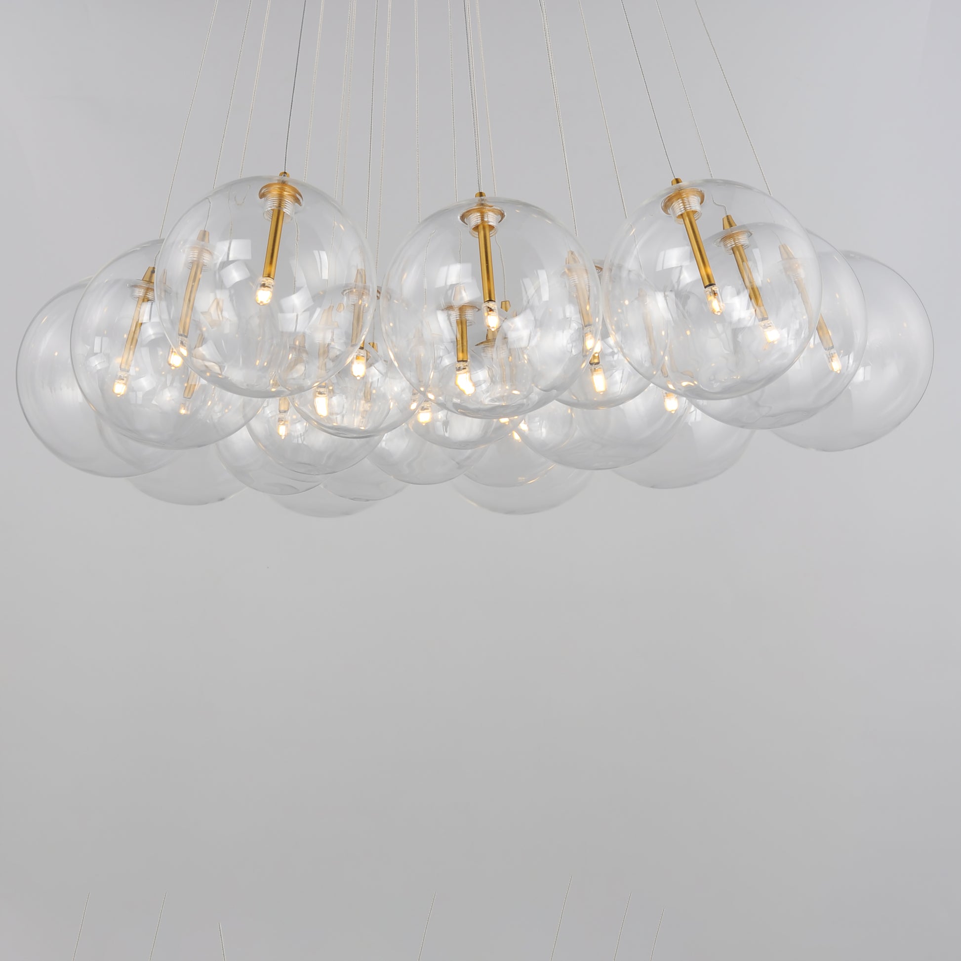 Burst 20-Light LED Pendant Clear Gold by ET2