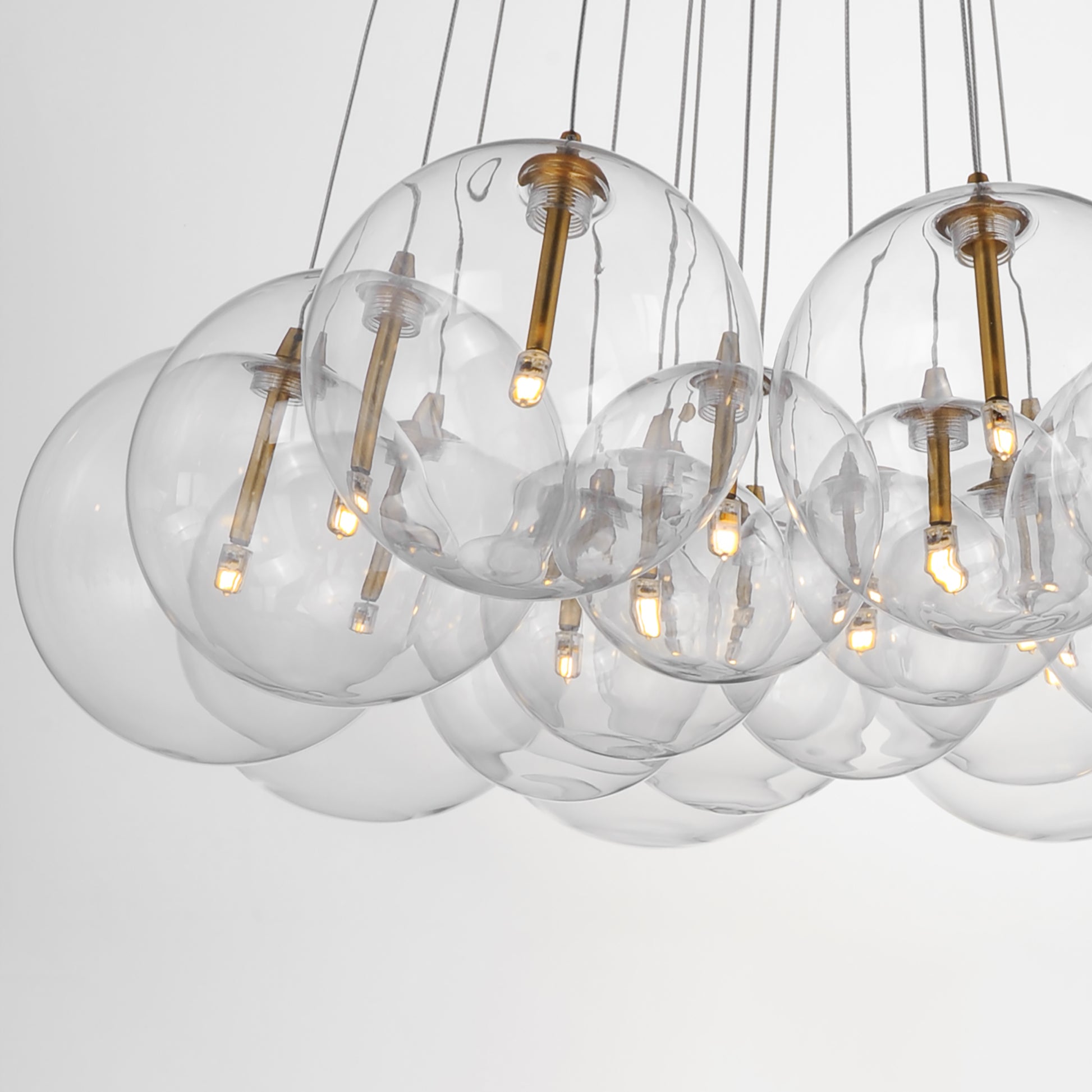 Burst 20-Light LED Pendant Clear Gold by ET2