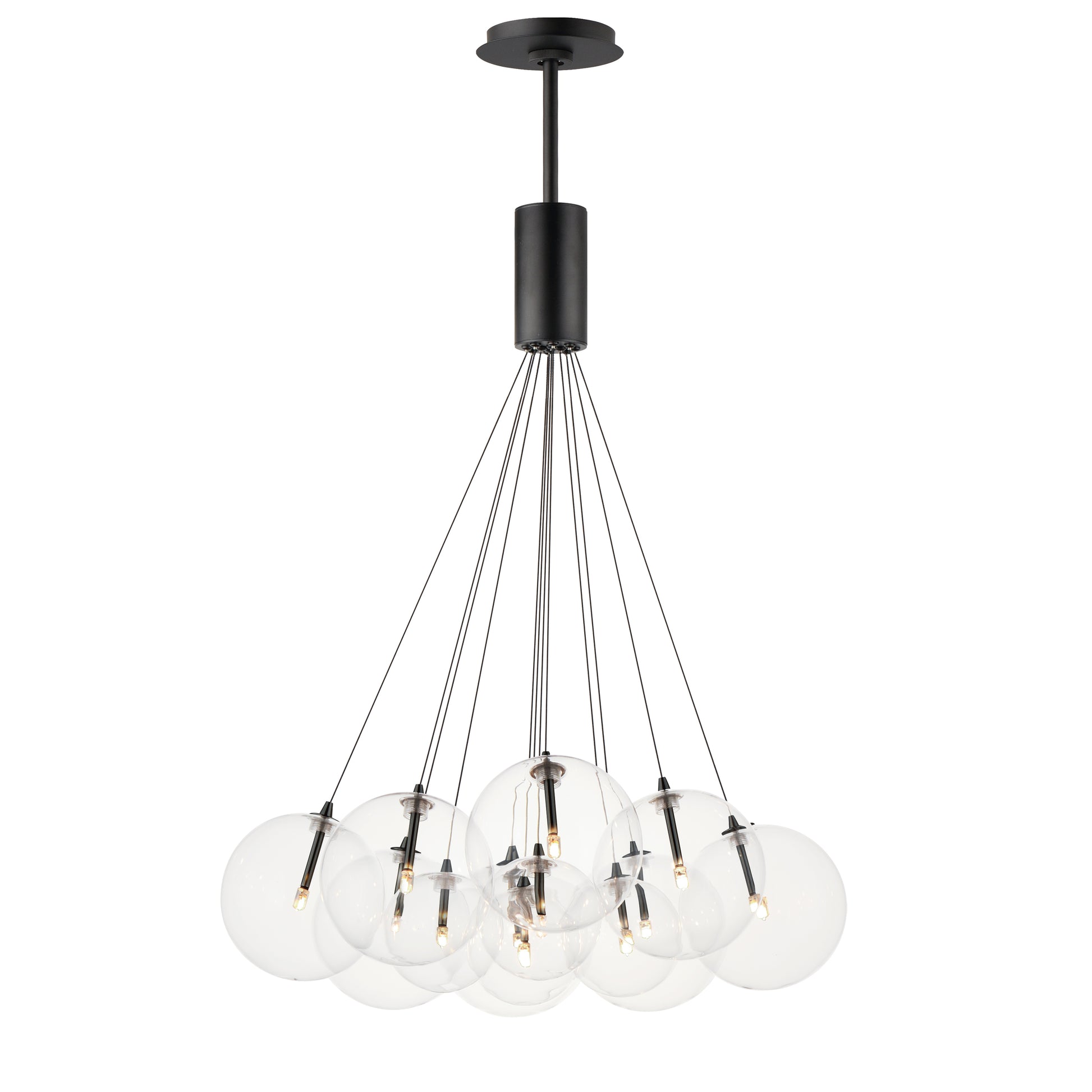 Burst 12-Light LED Pendant Clear Black by ET2