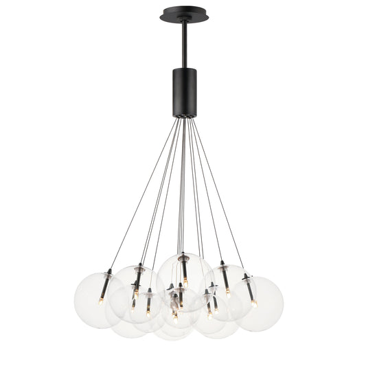 Burst 12-Light LED Pendant Clear Black by ET2