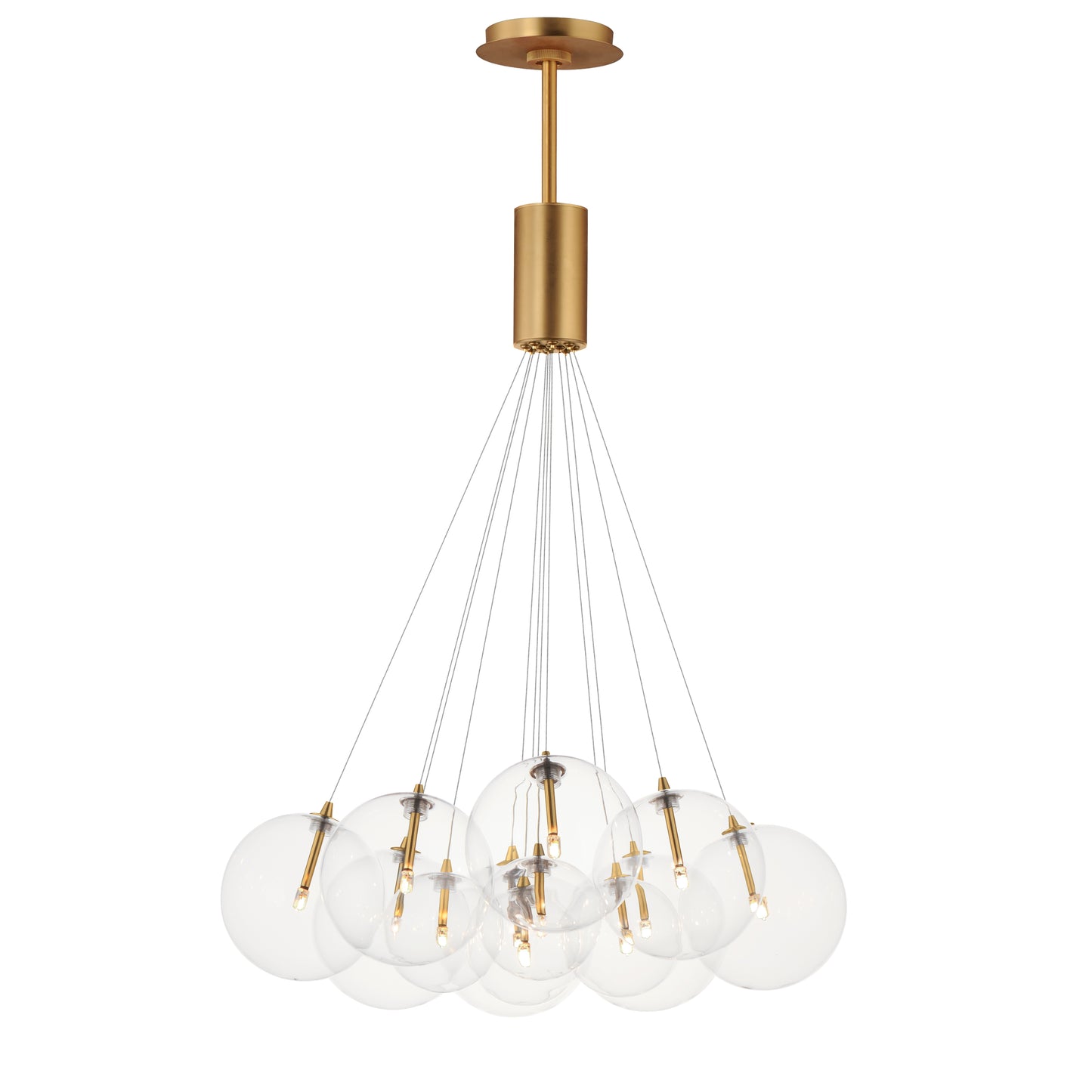 Burst 12-Light LED Pendant Clear Gold by ET2