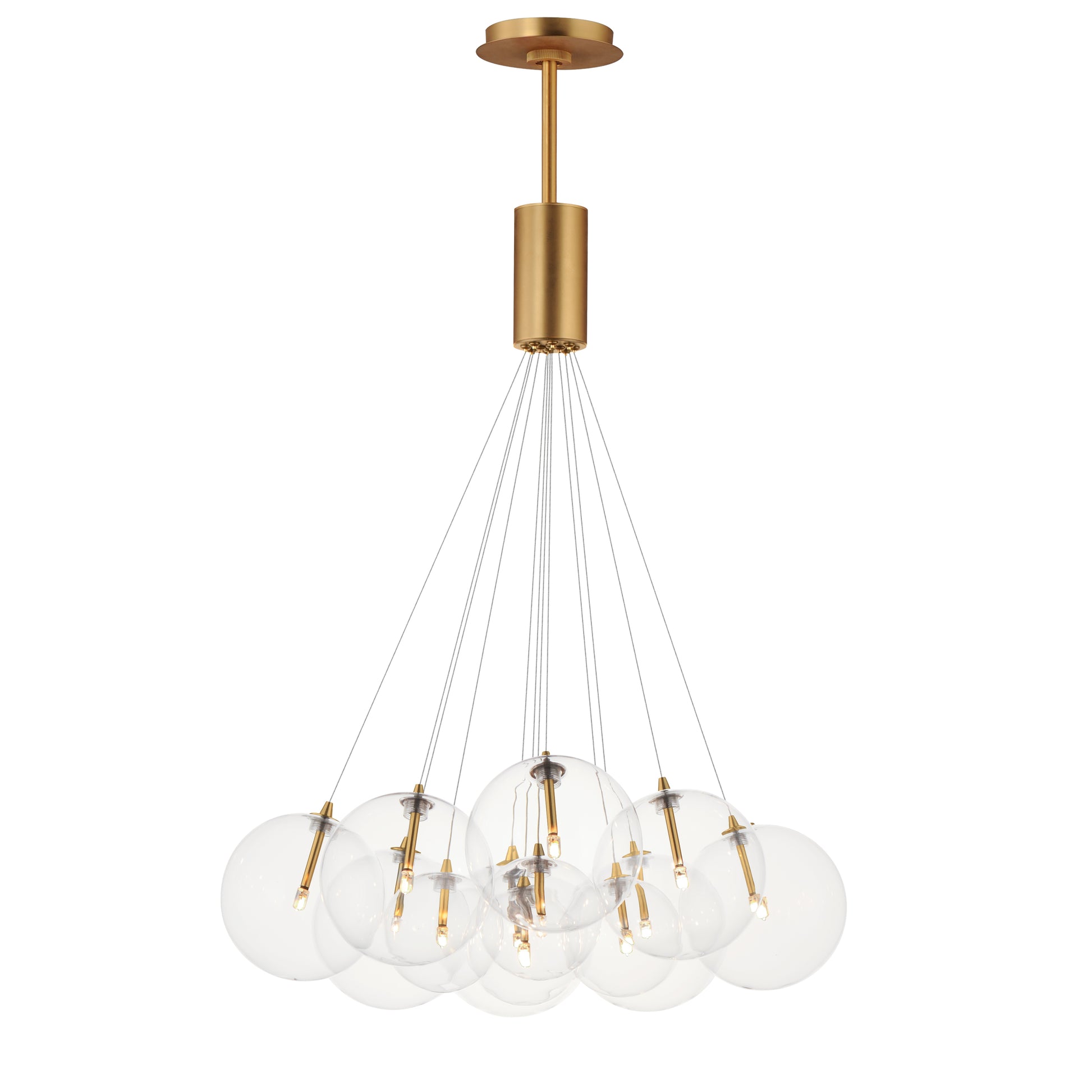 Burst 12-Light LED Pendant Clear Gold by ET2