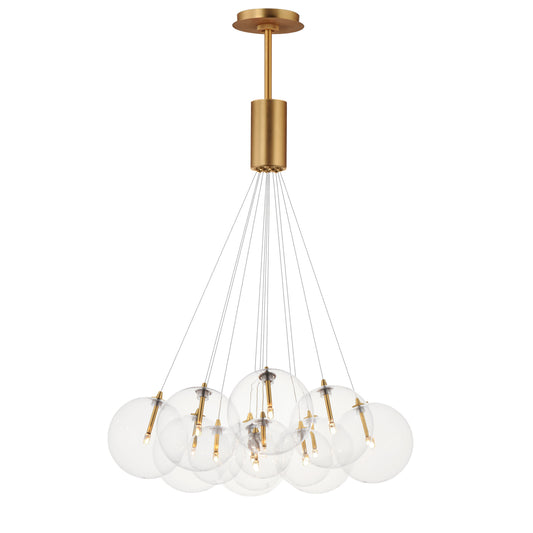 Burst 12-Light LED Pendant Clear Gold by ET2