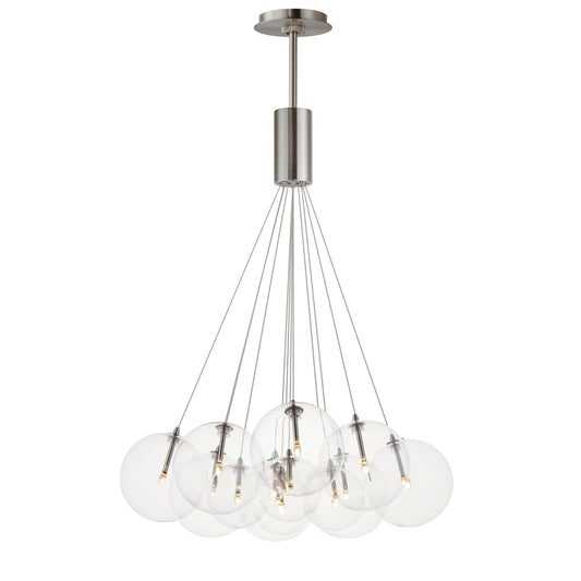 Burst 12-Light LED Pendant Clear Satin Nickel by ET2
