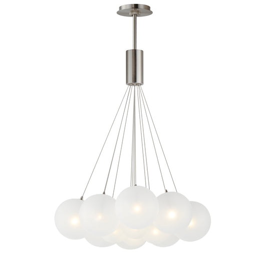 Burst 12-Light LED Pendant Frost Satin Nickel by ET2