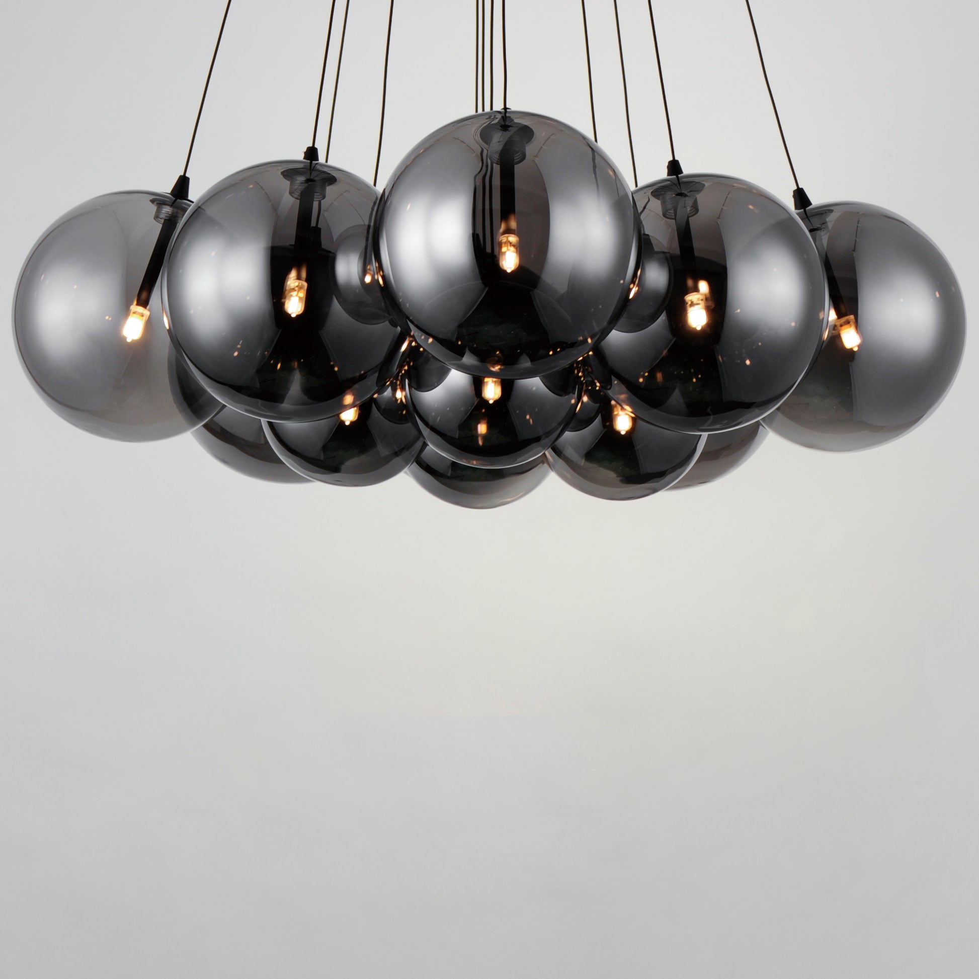 Burst 12-Light LED Pendant Smoke Black by ET2