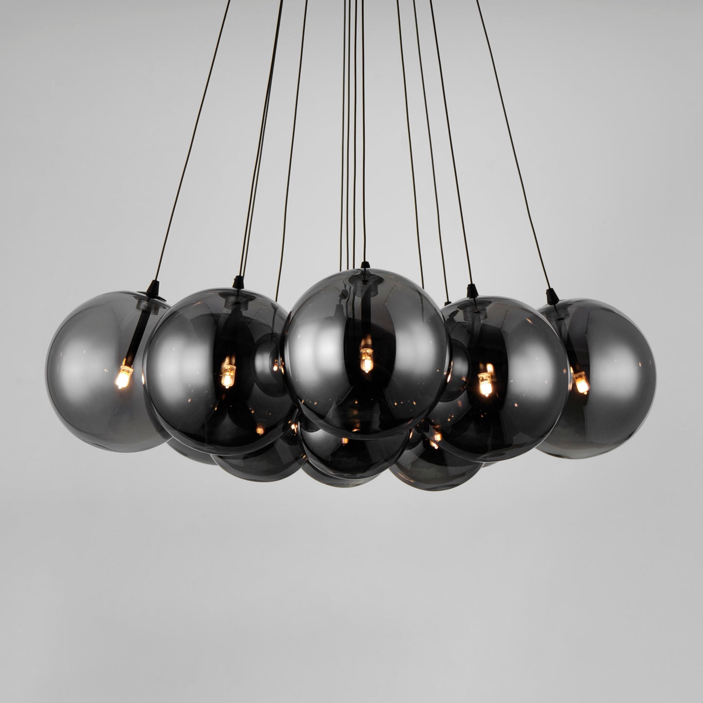 Burst 12-Light LED Pendant Smoke Black by ET2