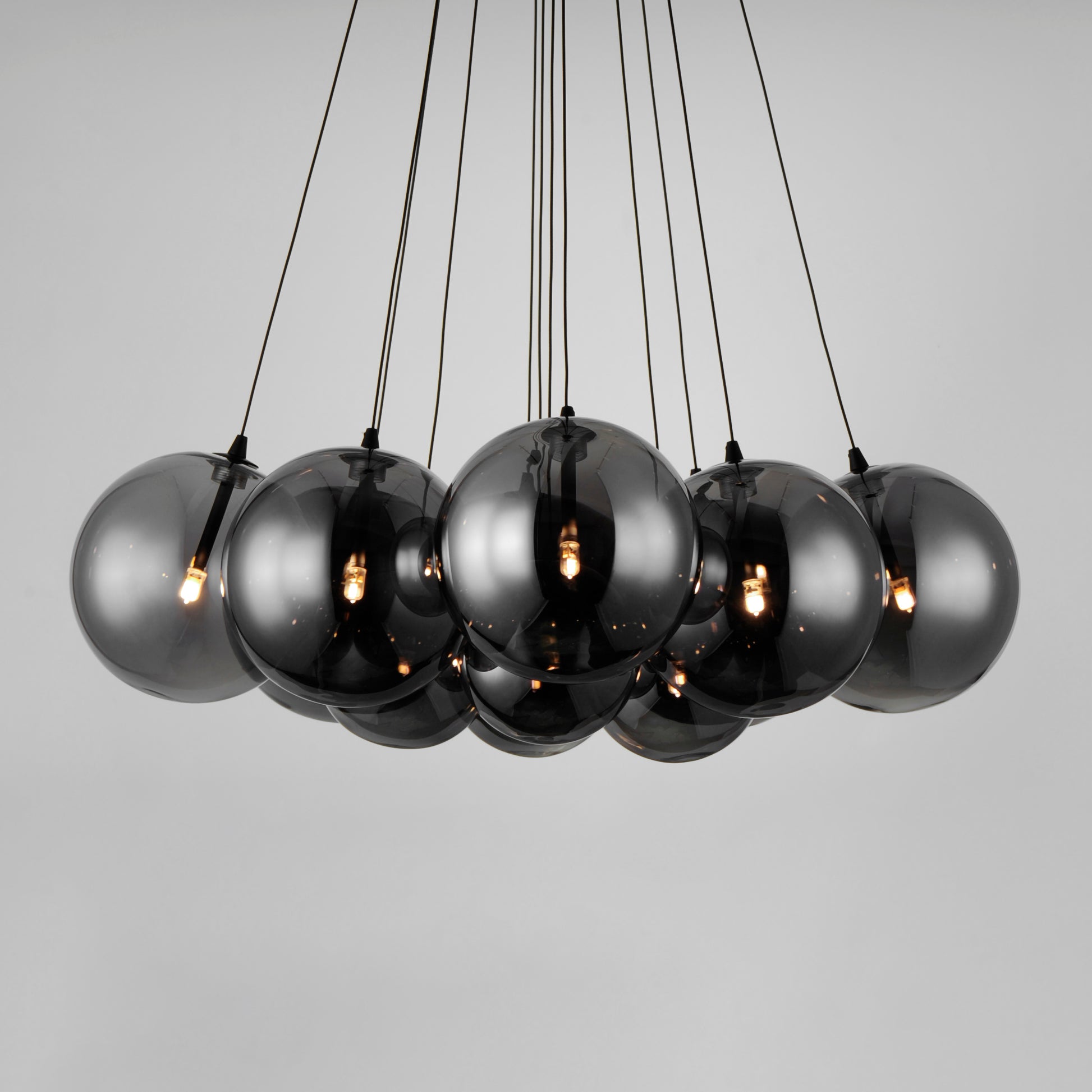 Burst 12-Light LED Pendant Smoke Black by ET2