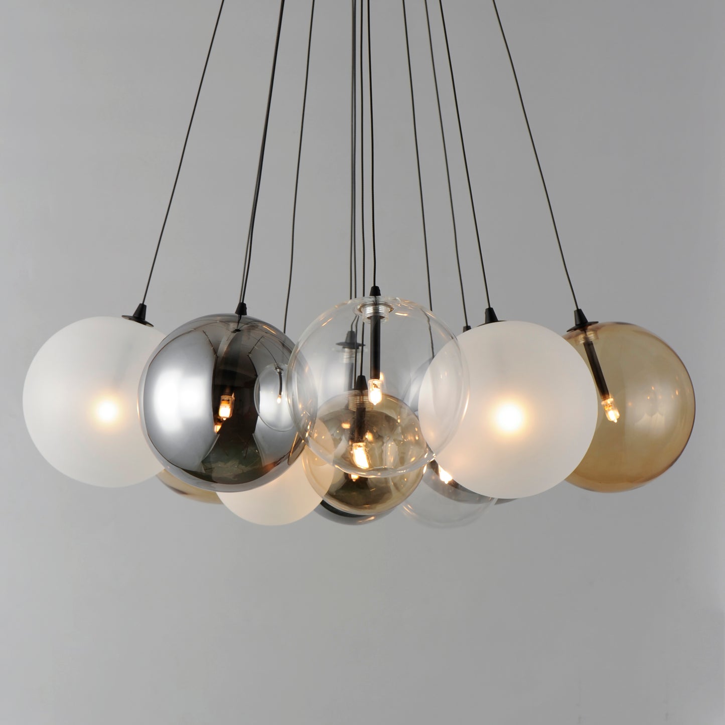 Burst 12-Light LED Pendant Mixed Black by ET2