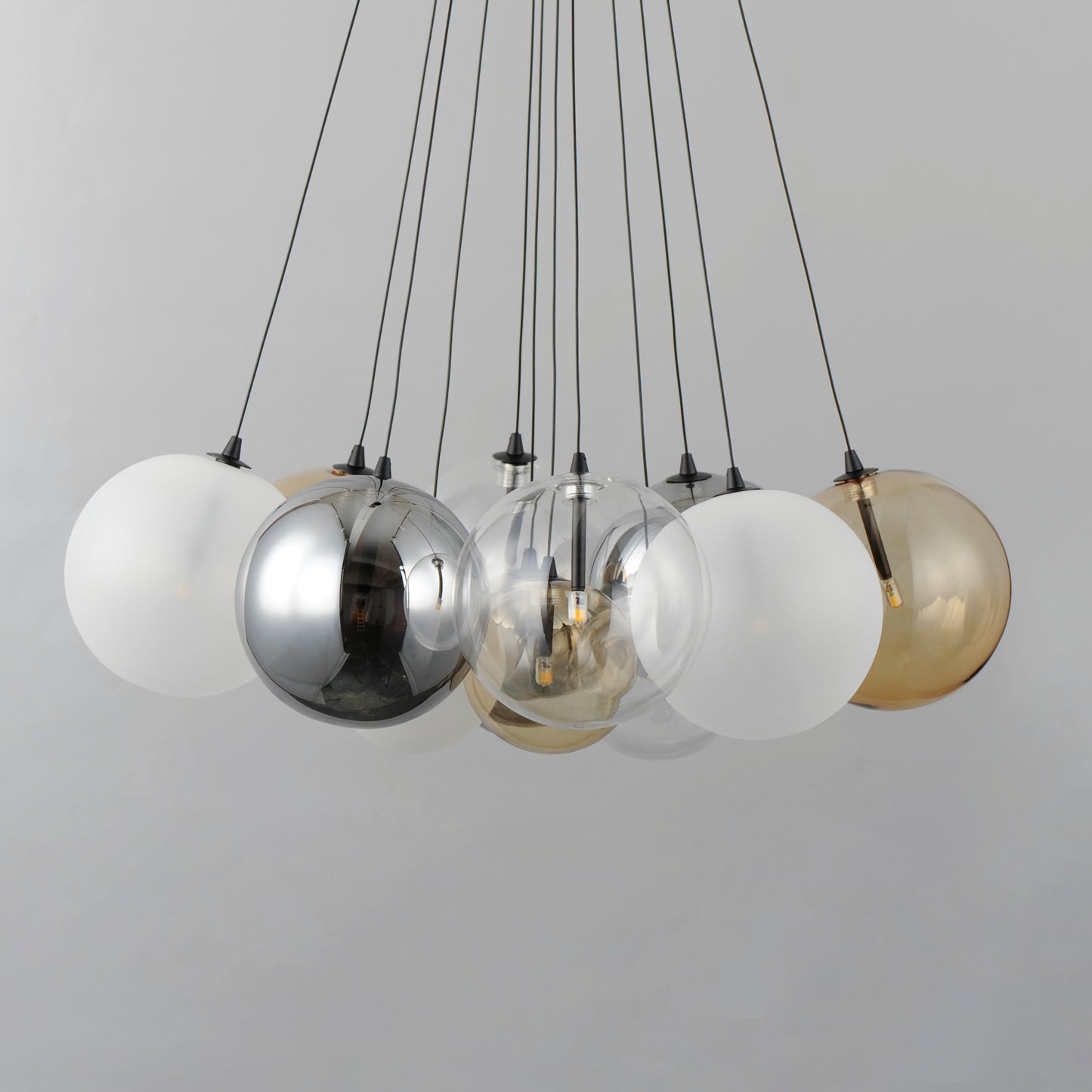 Burst 12-Light LED Pendant Mixed Black by ET2