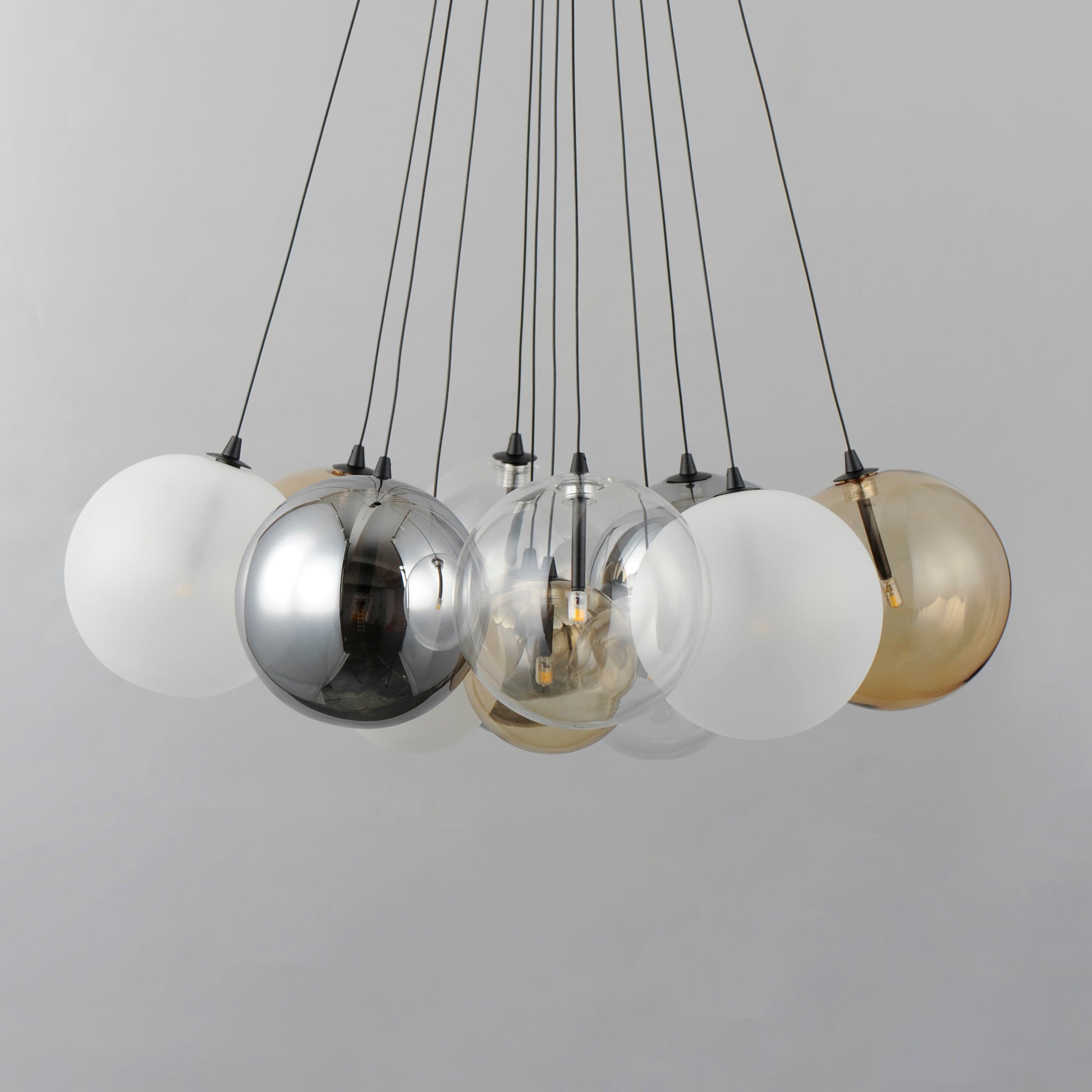 Burst 12-Light LED Pendant Mixed Black by ET2