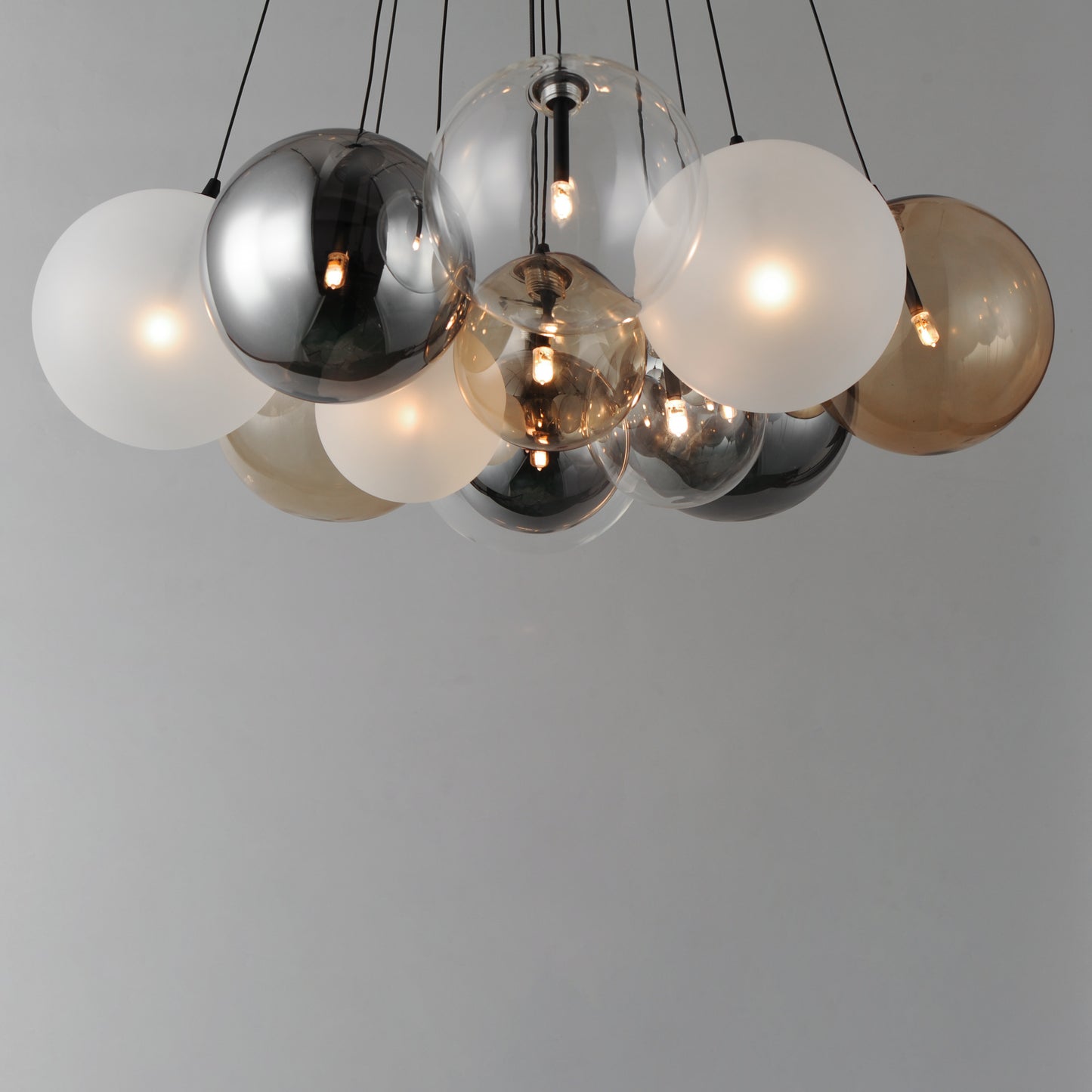 Burst 12-Light LED Pendant Mixed Black by ET2