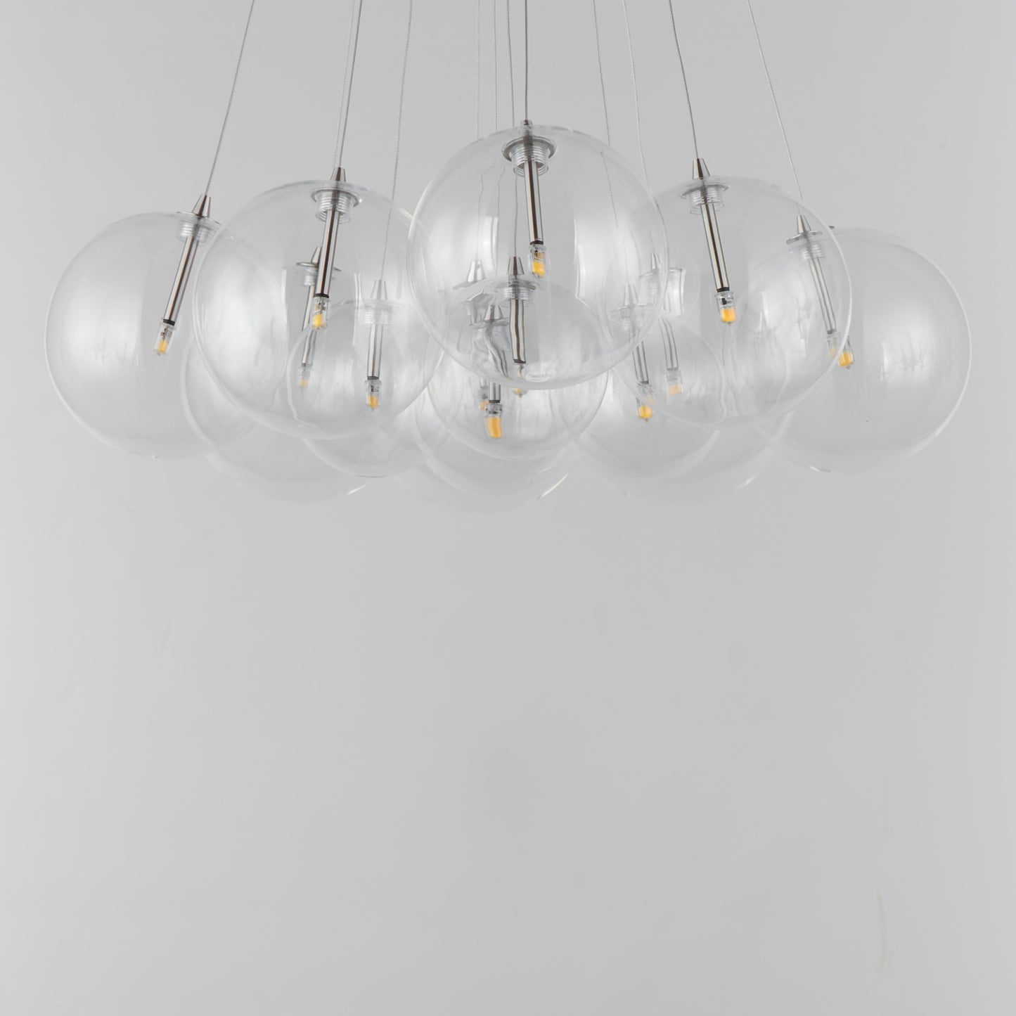 Burst 12-Light LED Pendant Clear Satin Nickel by ET2