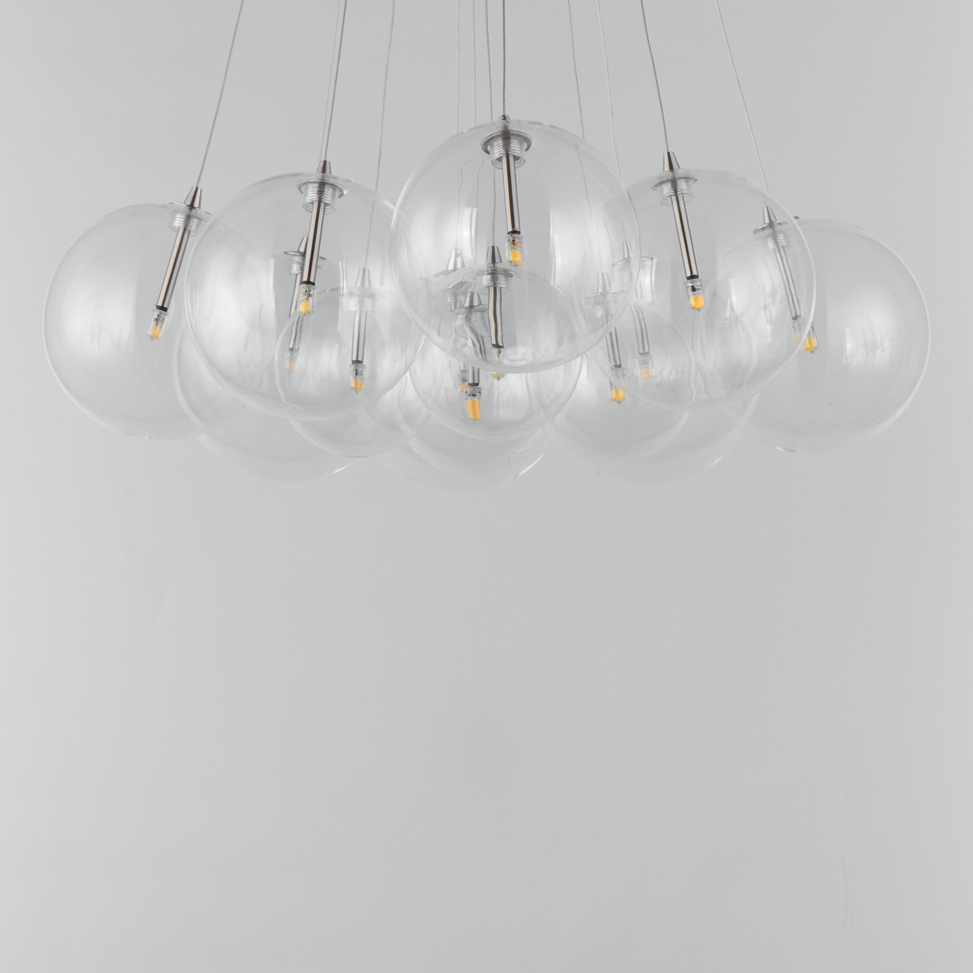 Burst 12-Light LED Pendant Clear Satin Nickel by ET2
