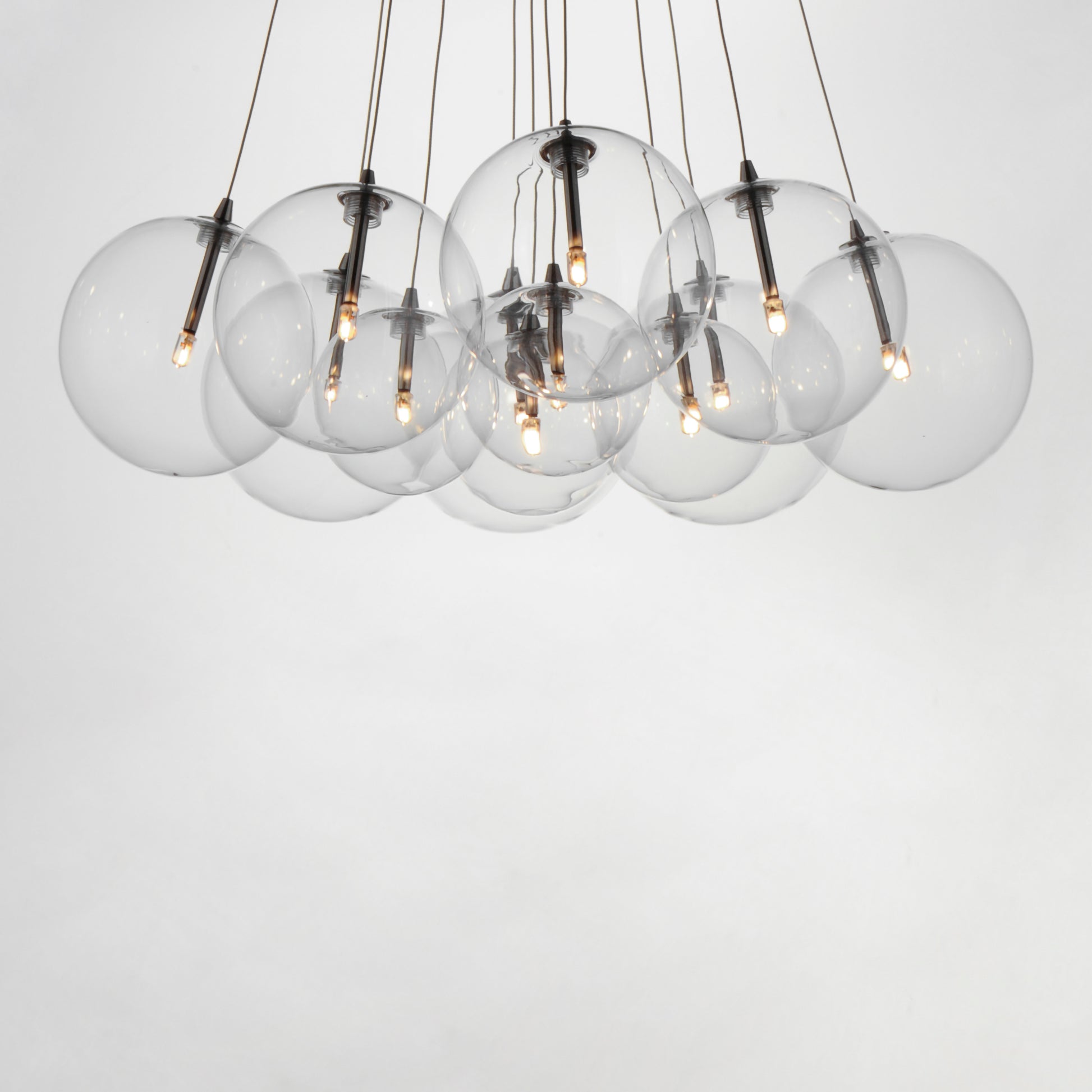 Burst 12-Light LED Pendant Clear Satin Nickel by ET2