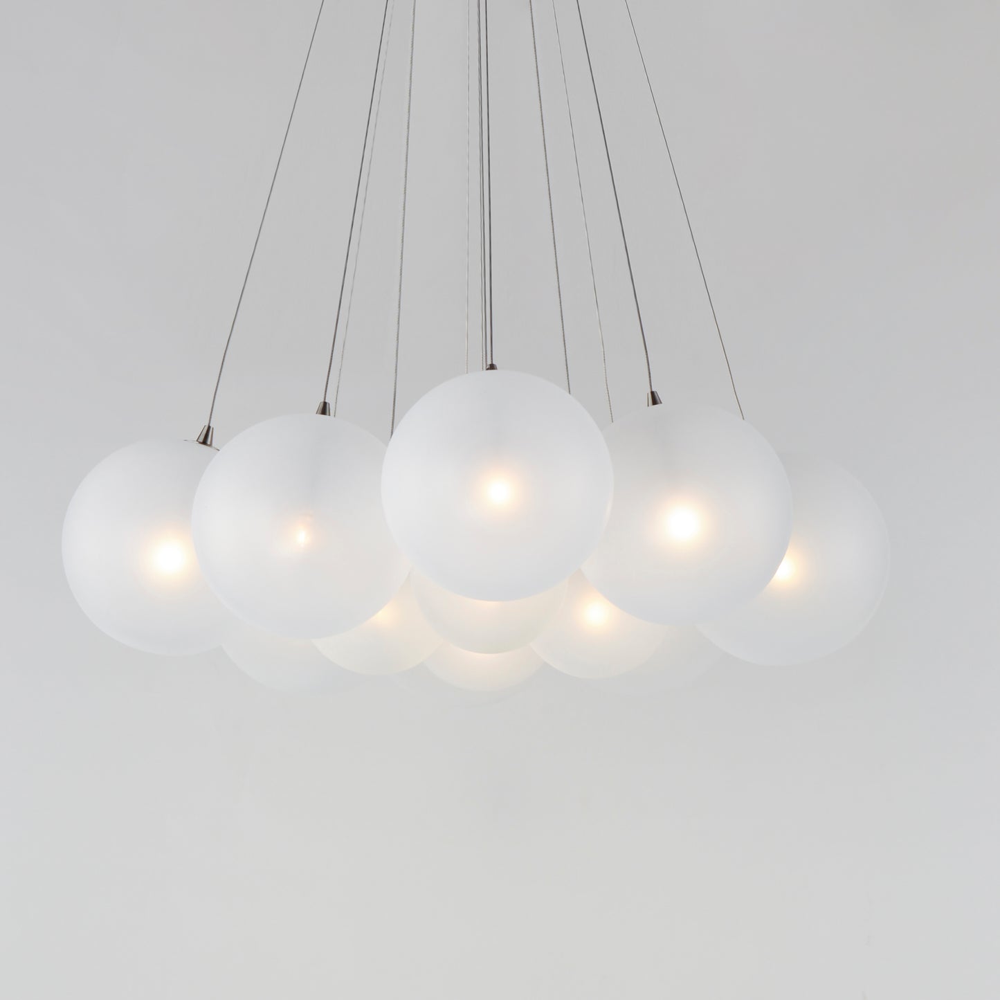 Burst 12-Light LED Pendant Frost Satin Nickel by ET2