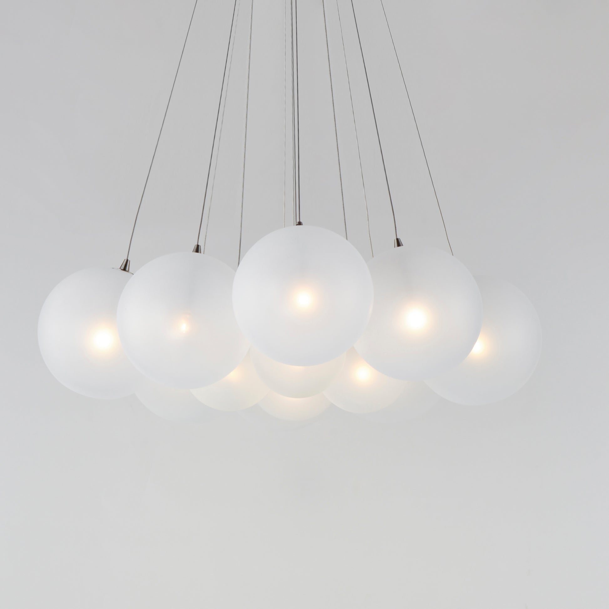 Burst 12-Light LED Pendant Frost Satin Nickel by ET2